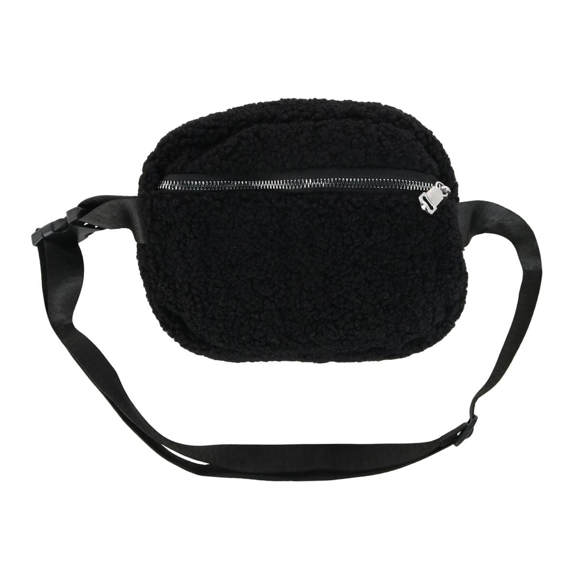 CTM® Unisex Sherpa Waistpack with Adjustable Strap - Black
