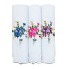 Women's Floral Embroidered Cotton Handkerchief Set (Pack of 3)