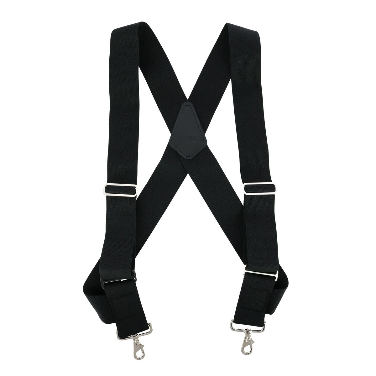 CTM® Men's Big & Tall Elastic Side Clip Metal Swivel Hook Trucker Suspenders - Black