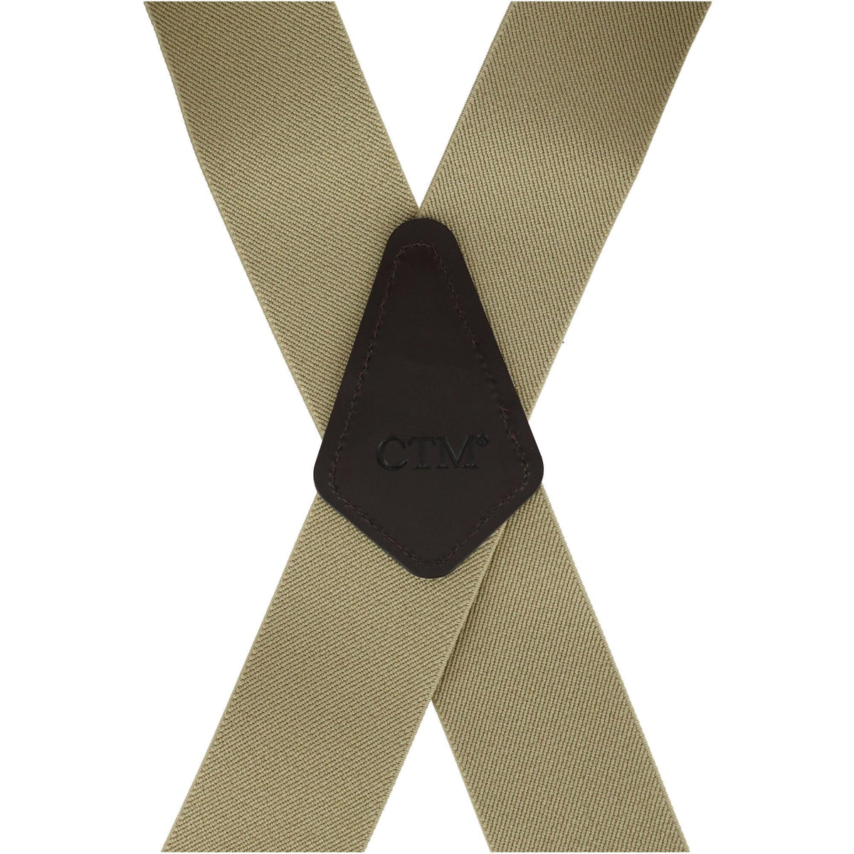 CTM® Men's Big & Tall Elastic Side Clip Metal Swivel Hook Trucker Suspenders - Khaki