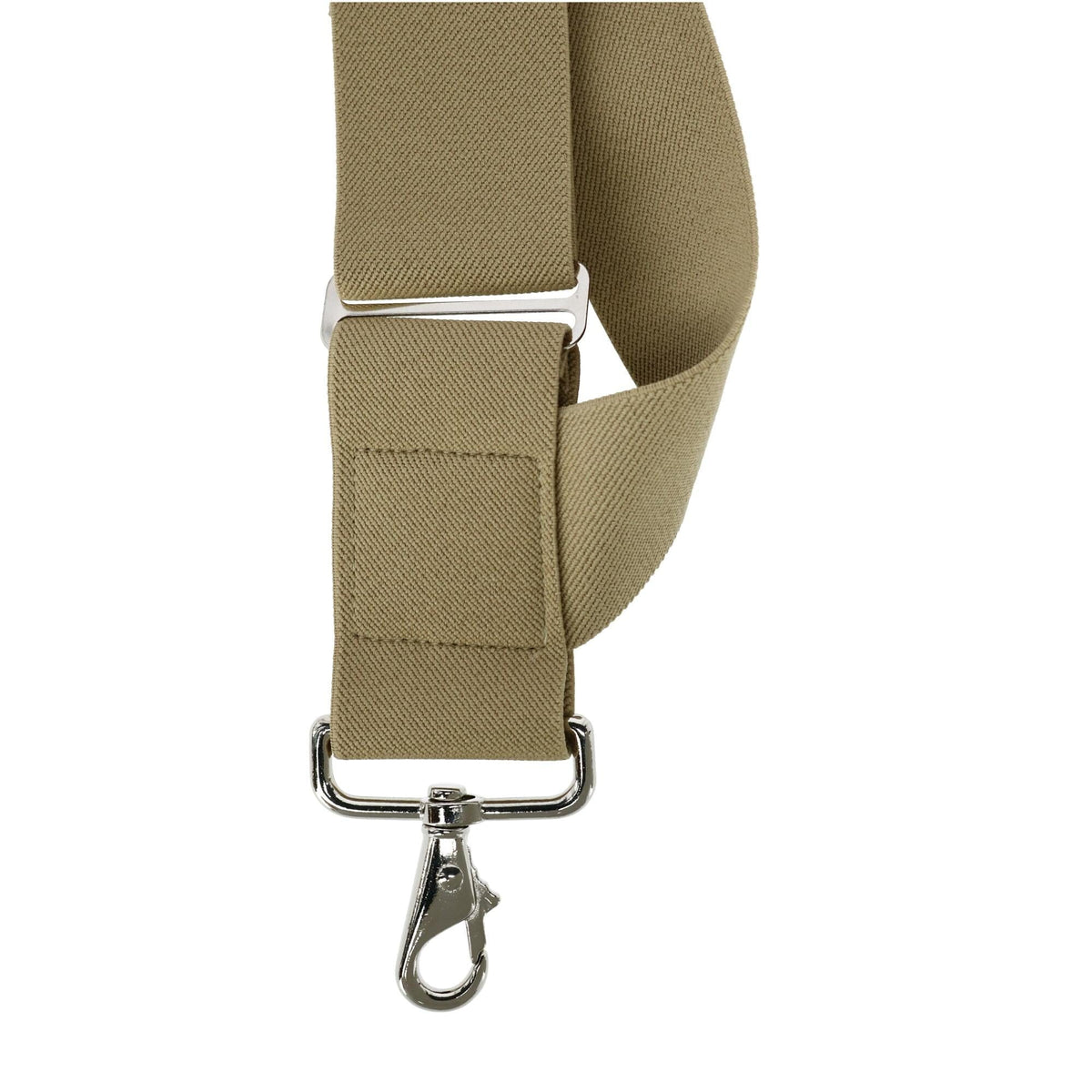 CTM® Men's Big & Tall Elastic Side Clip Metal Swivel Hook Trucker Suspenders - Khaki