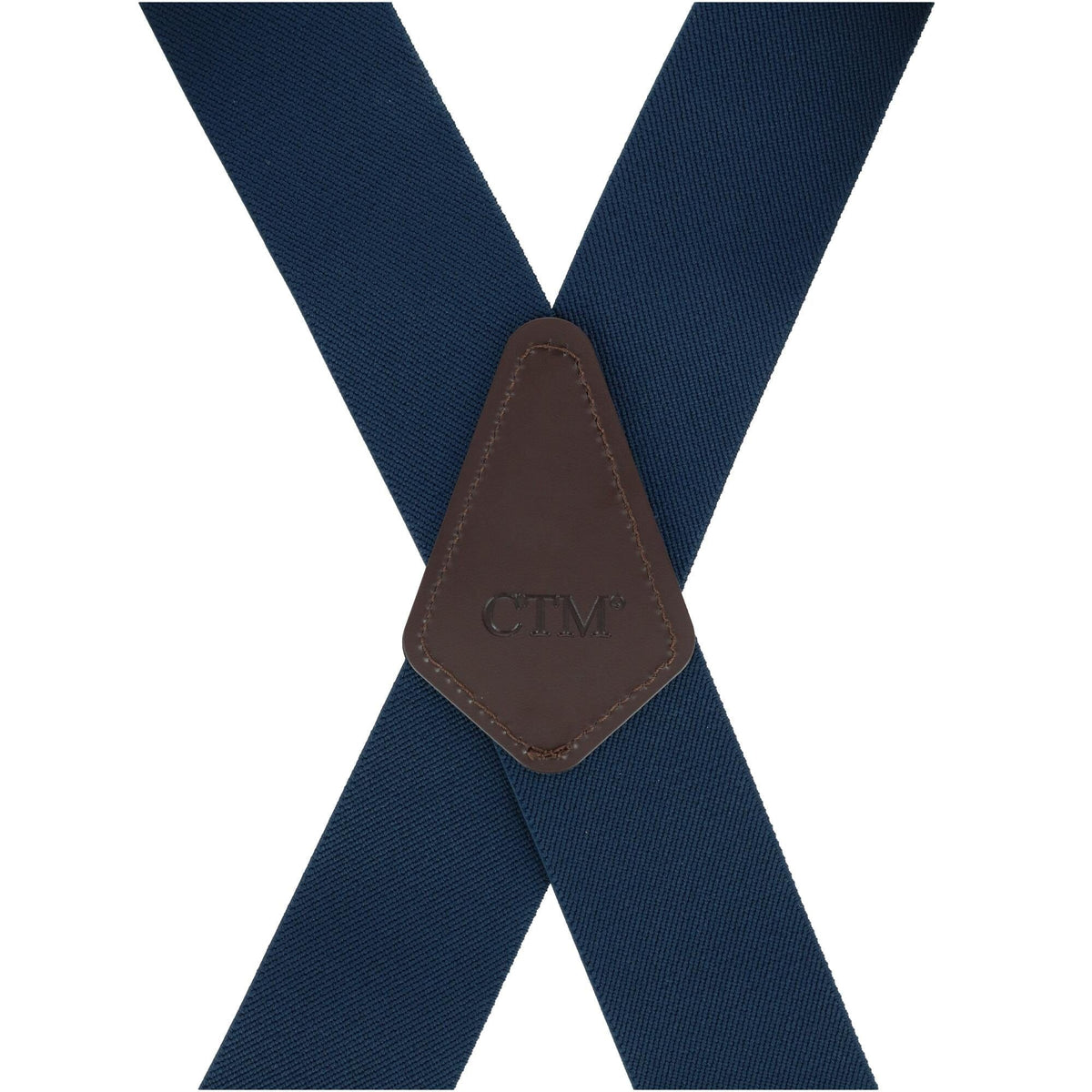 CTM® Men's Big & Tall Elastic Side Clip Metal Swivel Hook Trucker Suspenders - Navy