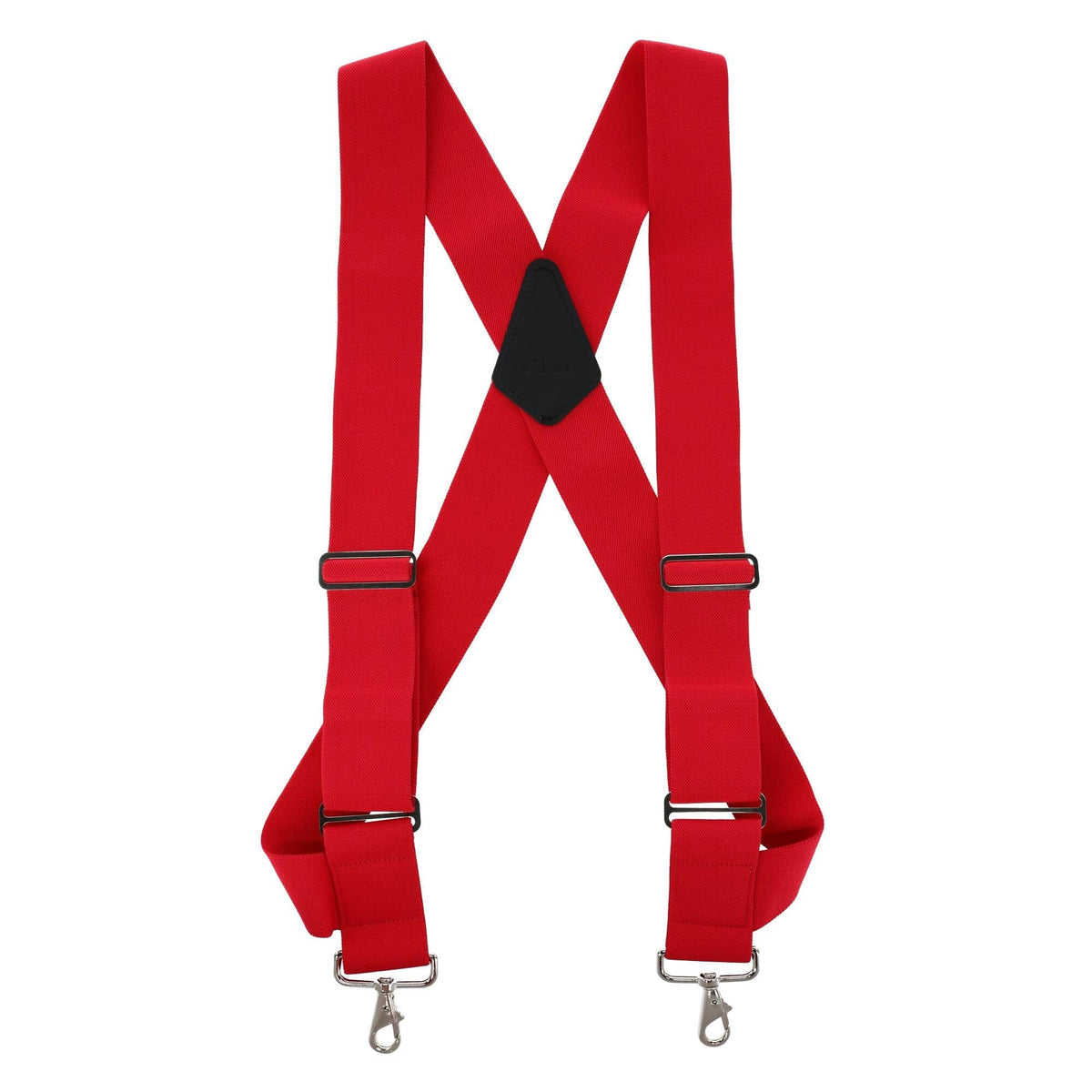 CTM® Men's Big & Tall Elastic Side Clip Metal Swivel Hook Trucker Suspenders - Red