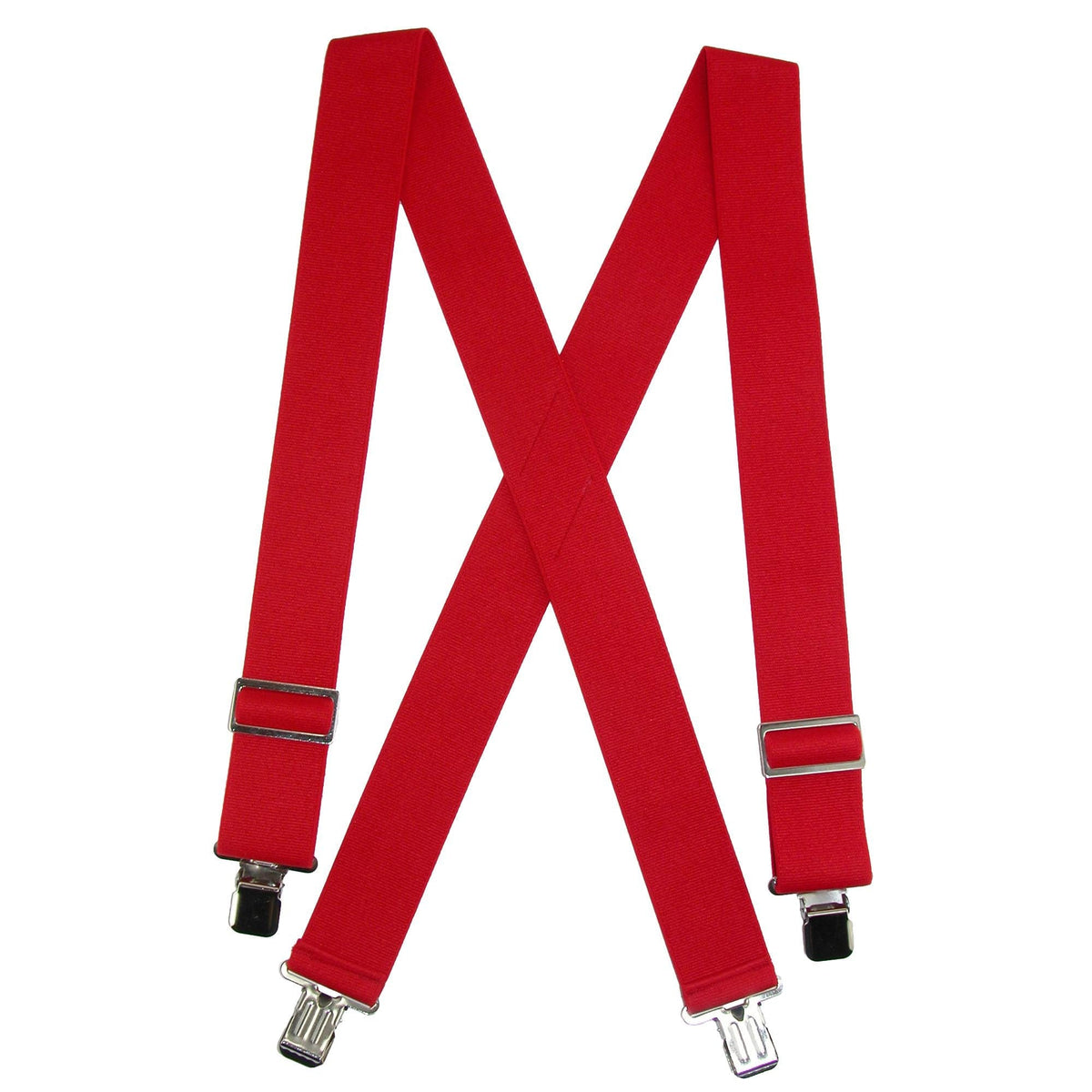 CTM® Men's Elastic Heavy Duty Basic Clip-End Work Suspender - Red