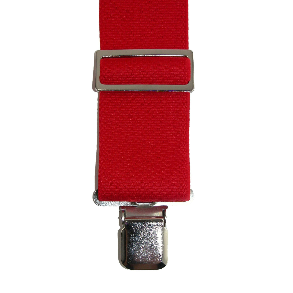 CTM® Men's Elastic Heavy Duty Basic Clip-End Work Suspender - Red