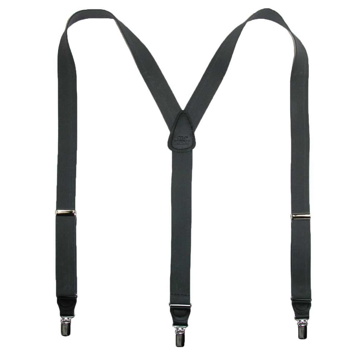 CTM® Men's Big & Tall Elastic Clip End Premium Solid Suspenders - Men's Big & Tall Elastic Clip End Premium Solid Suspenders