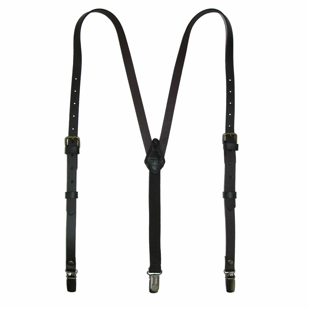 CTM® Women's Coated Leather 1/2 Inch Clip-End Suspenders - Women's Coated Leather 1/2 Inch Clip-End Suspenders