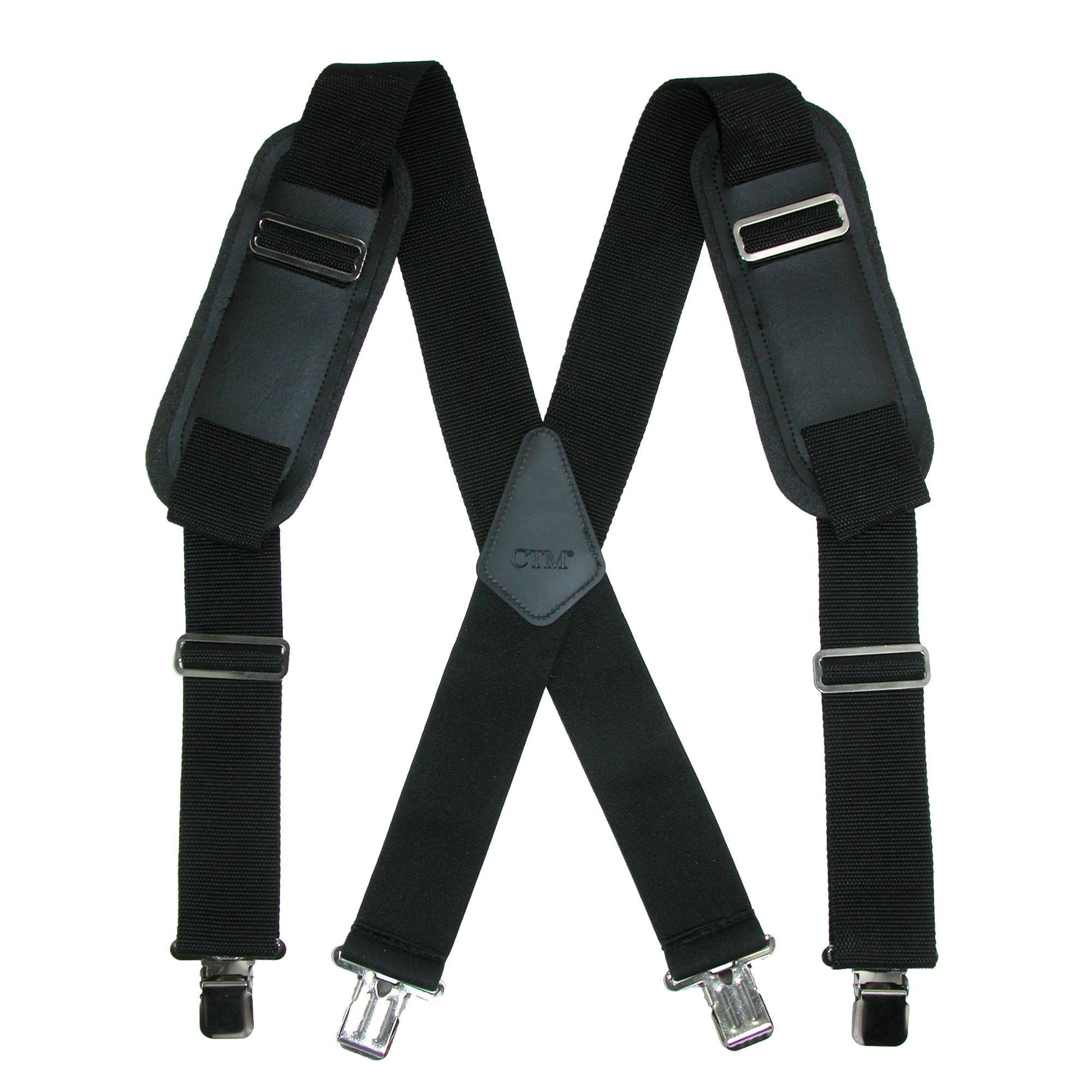 CTM® Men's Elastic Work Clip-End Suspenders - Black