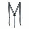 Men's Elastic Clip-End 1 Inch Black and White Pinstripe Suspenders
