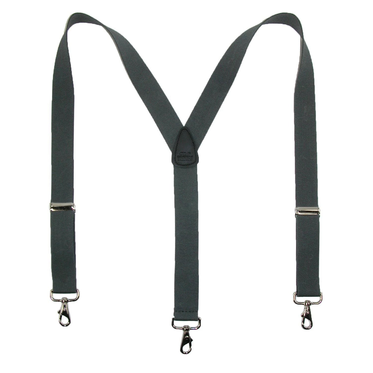 CTM® Men's Elastic Solid Color Suspender with Metal Swivel Hook Clip End