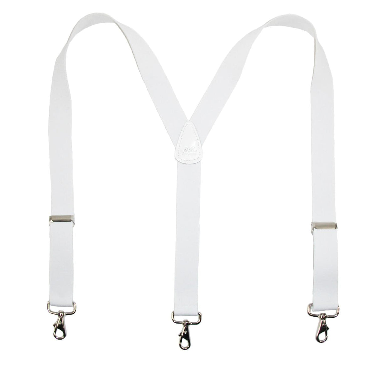 CTM® Men's Elastic Solid Color Suspender with Metal Swivel Hook Clip End