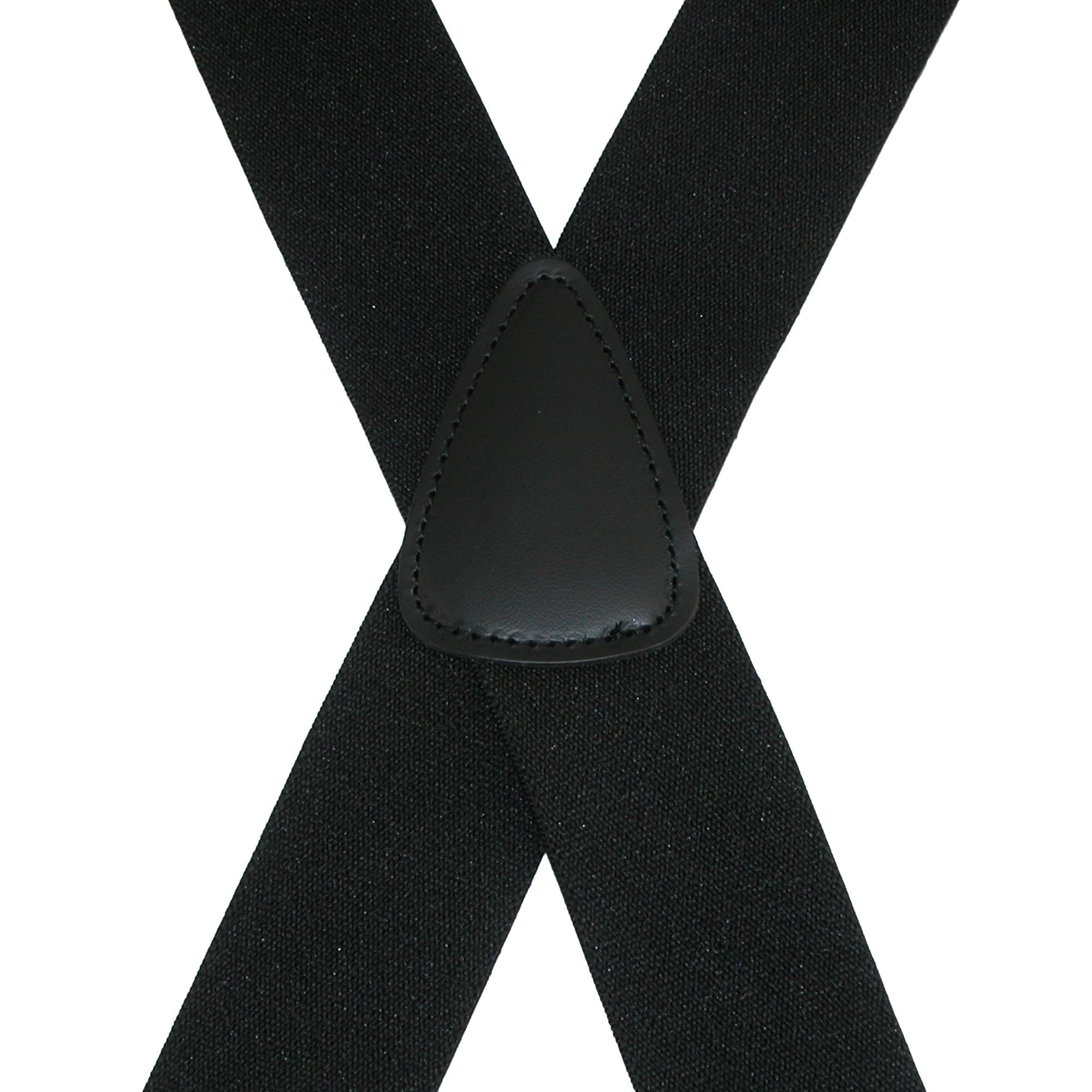 CTM® Men's Big & Tall Elastic Solid X-Back Suspender with Swivel Hook Ends - Black