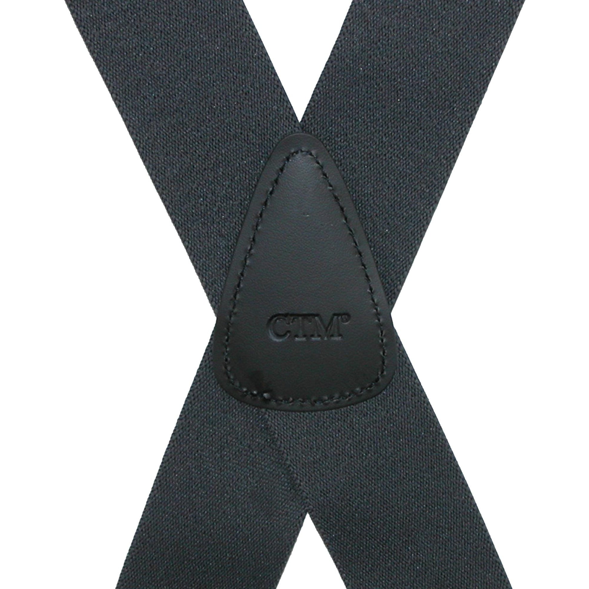 CTM® Men's Big & Tall Elastic Solid X-Back Suspender with Swivel Hook Ends - Grey