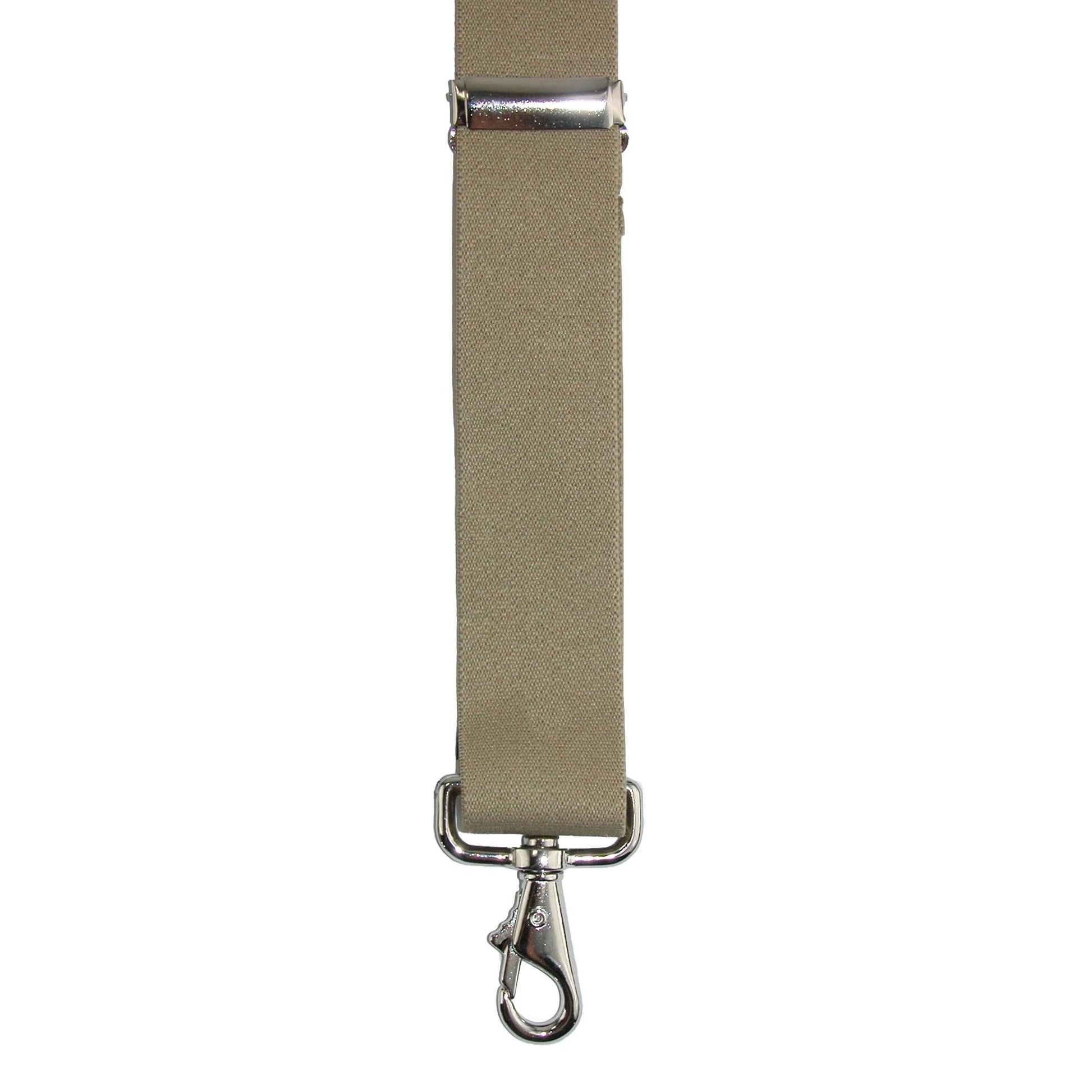 CTM® Men's Big & Tall Elastic Solid X-Back Suspender with Swivel Hook Ends - Khaki