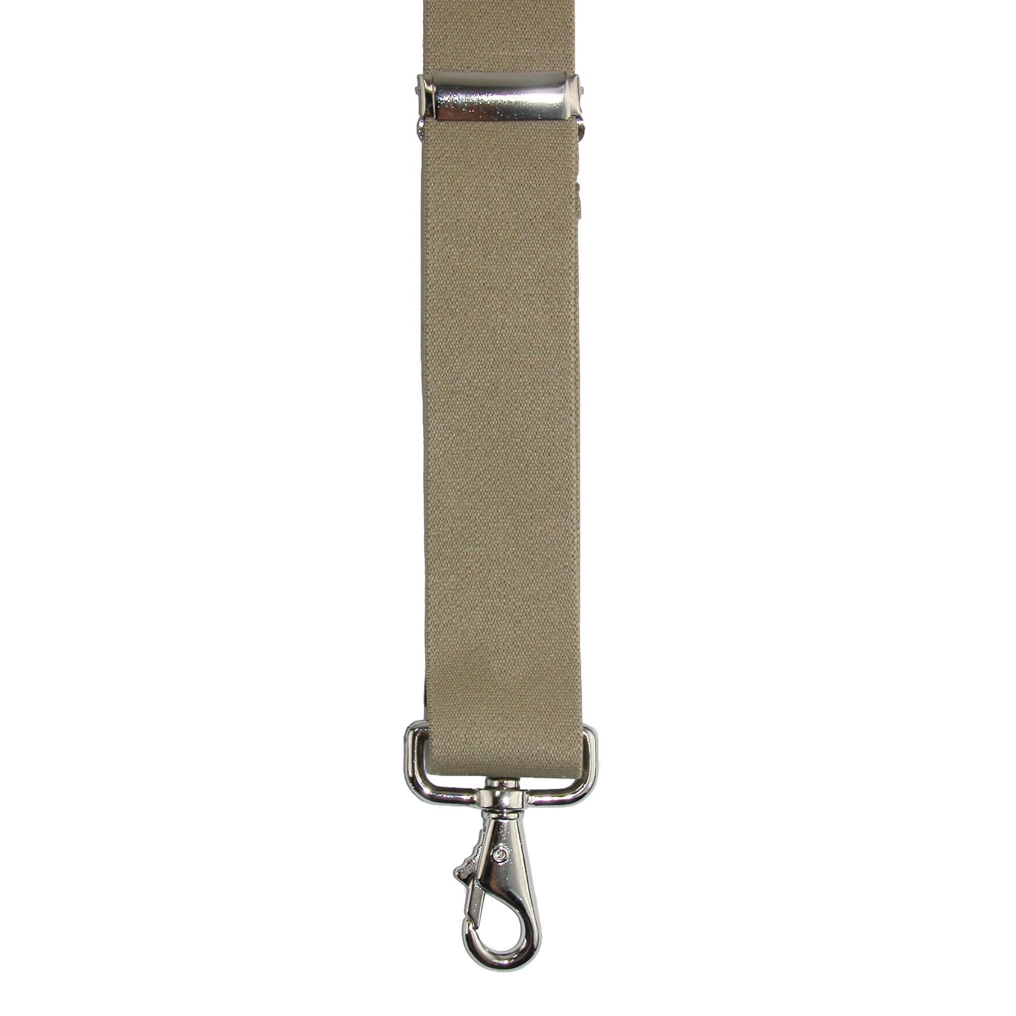 CTM® Men's Big & Tall Elastic Solid X-Back Suspender with Swivel Hook Ends - Khaki