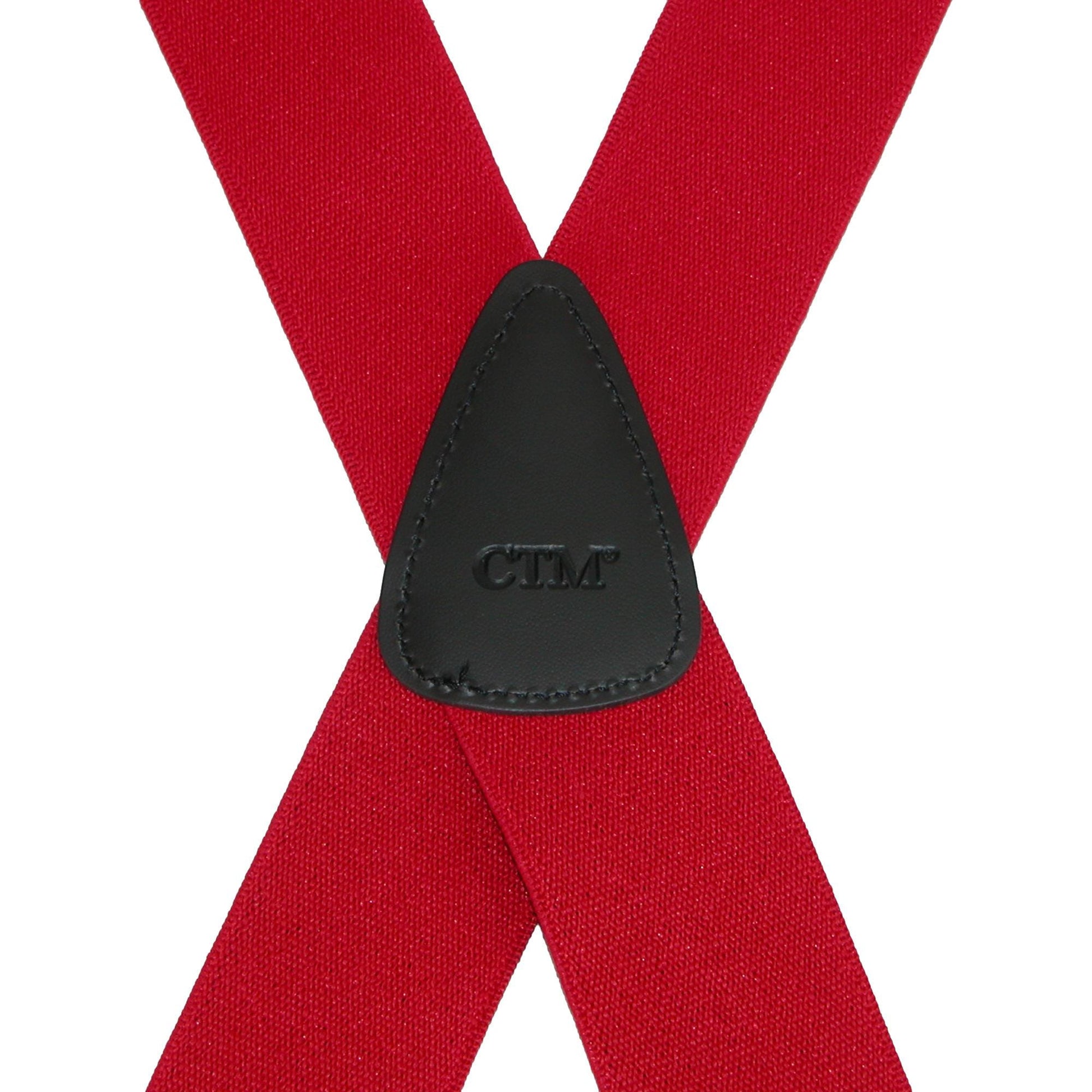 CTM® Men's Big & Tall Elastic Solid X-Back Suspender with Swivel Hook Ends - Red