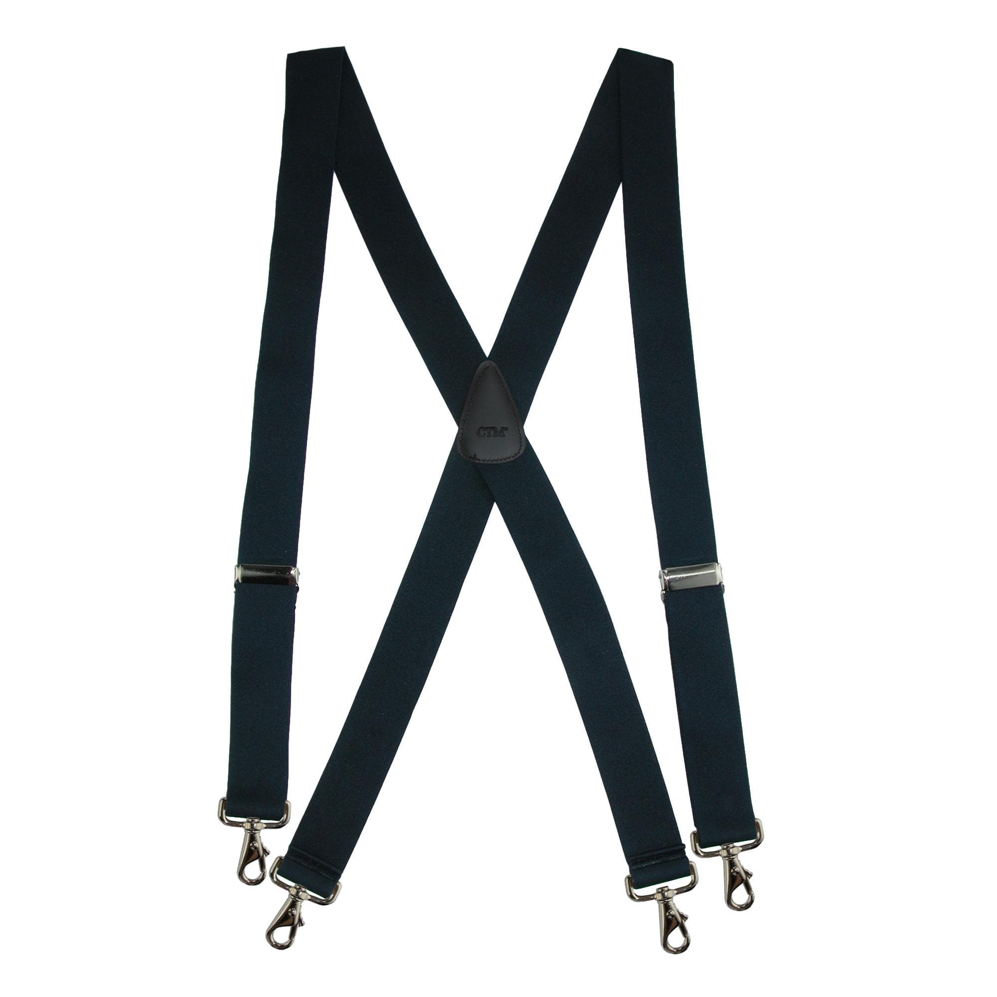 CTM® Men's Big & Tall Elastic Solid X-Back Suspender with Swivel Hook Ends - Men's Big & Tall Elastic Solid X-Back Suspender with Swivel Hook Ends