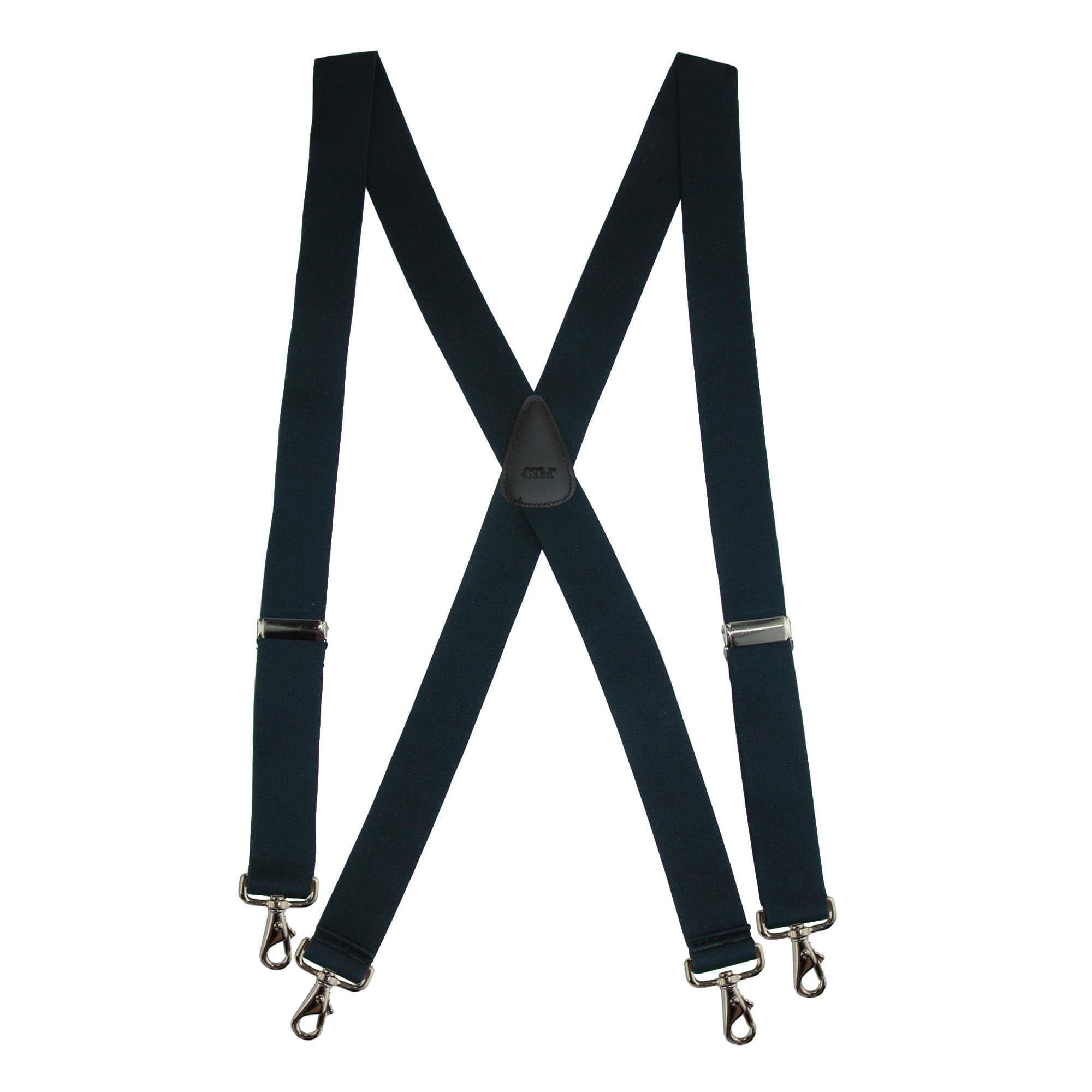 Men's Big & Tall Elastic Solid Color X-Back Suspender with Swivel Hook ...