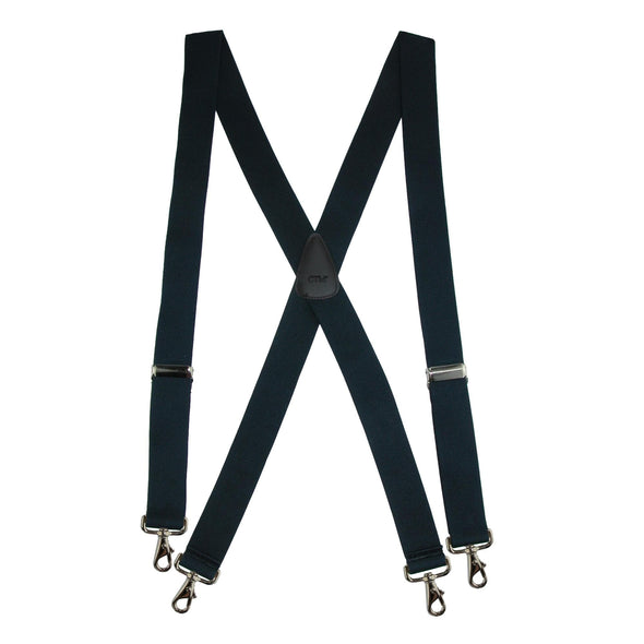 Men's Big & Tall Elastic Solid Color X-Back Suspender with Swivel Hook Ends