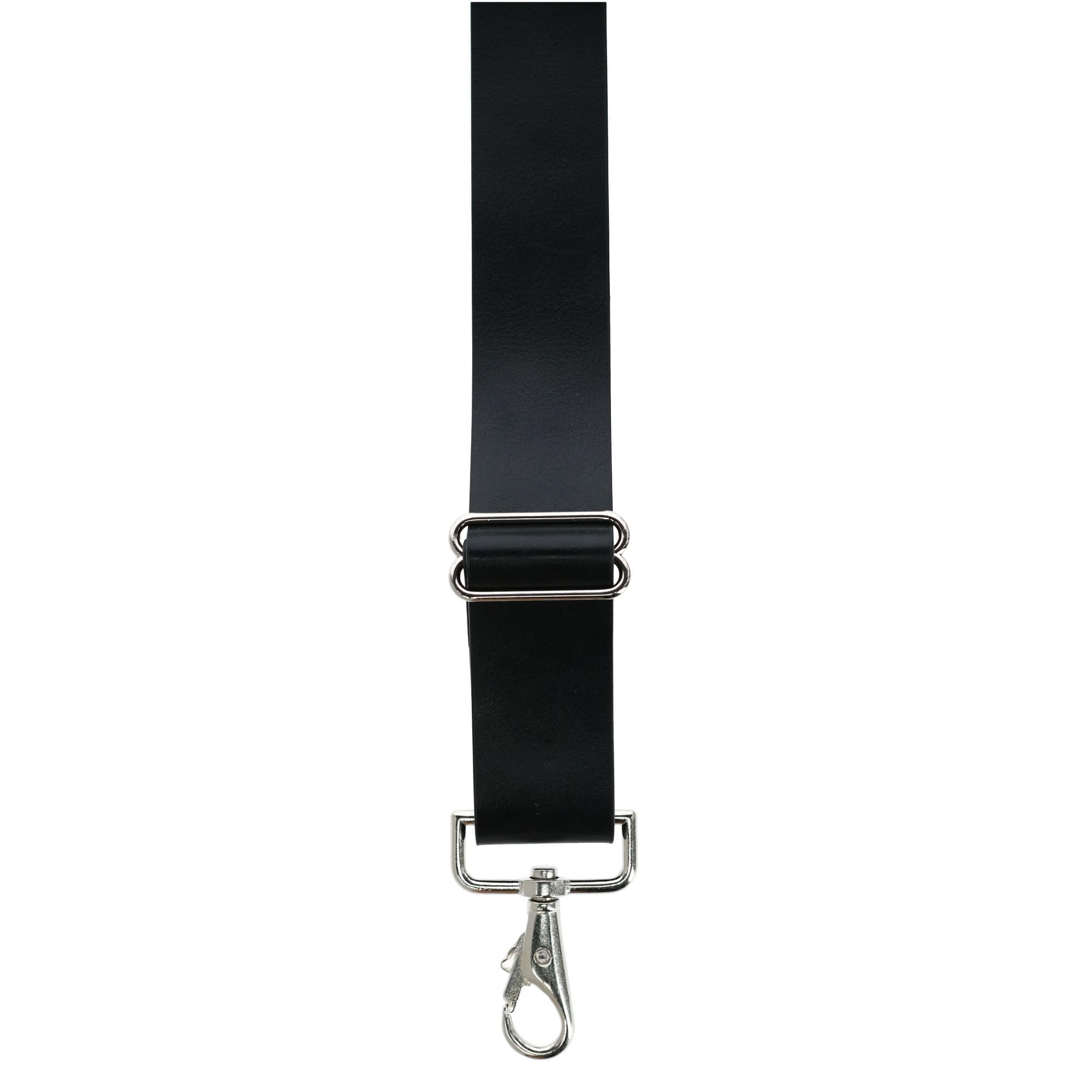 CTM® Men's Smooth Leather Wide Width Suspenders w Metal Swivel Hook Ends - Black