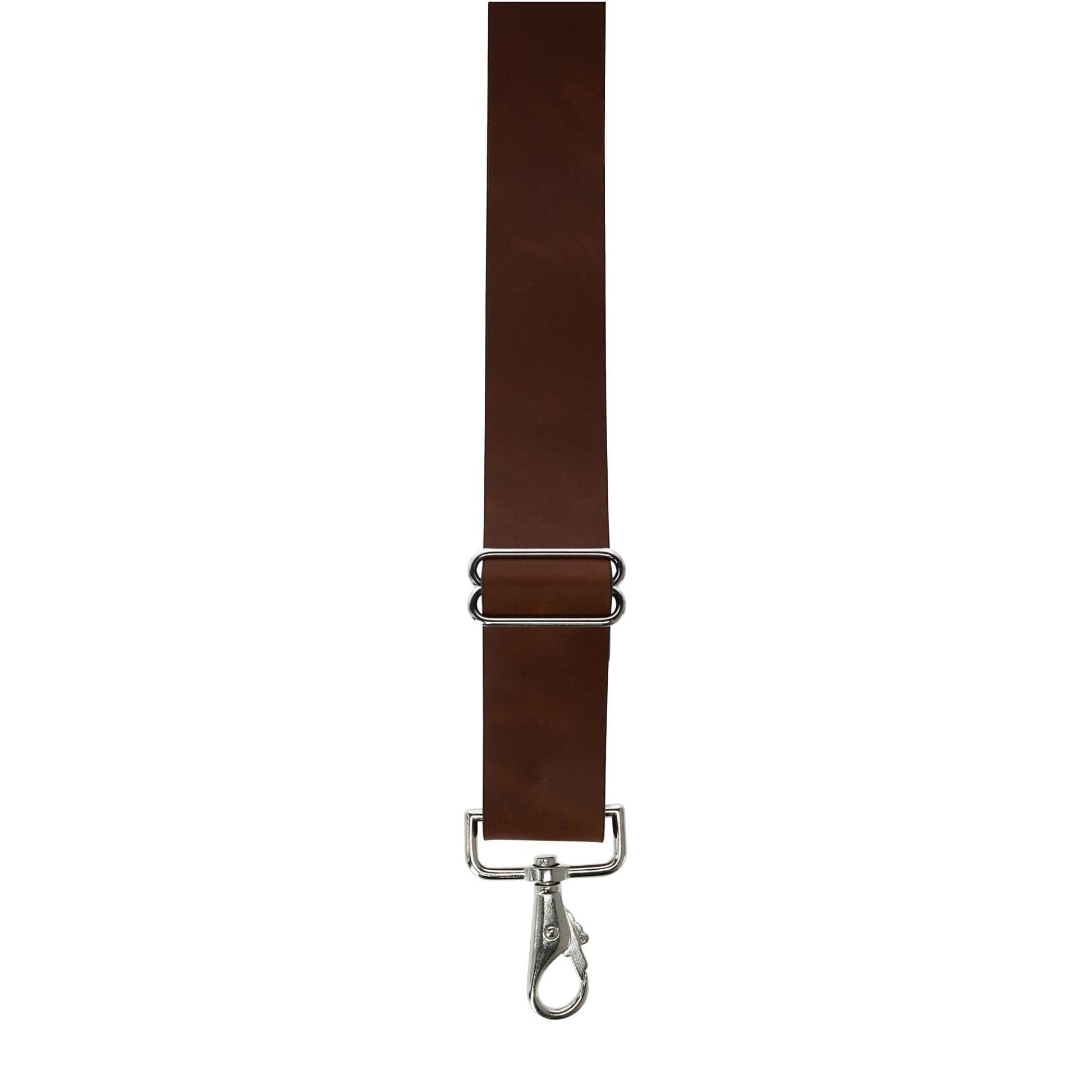 CTM® Men's Smooth Leather Wide Width Suspenders w Metal Swivel Hook Ends - Brown