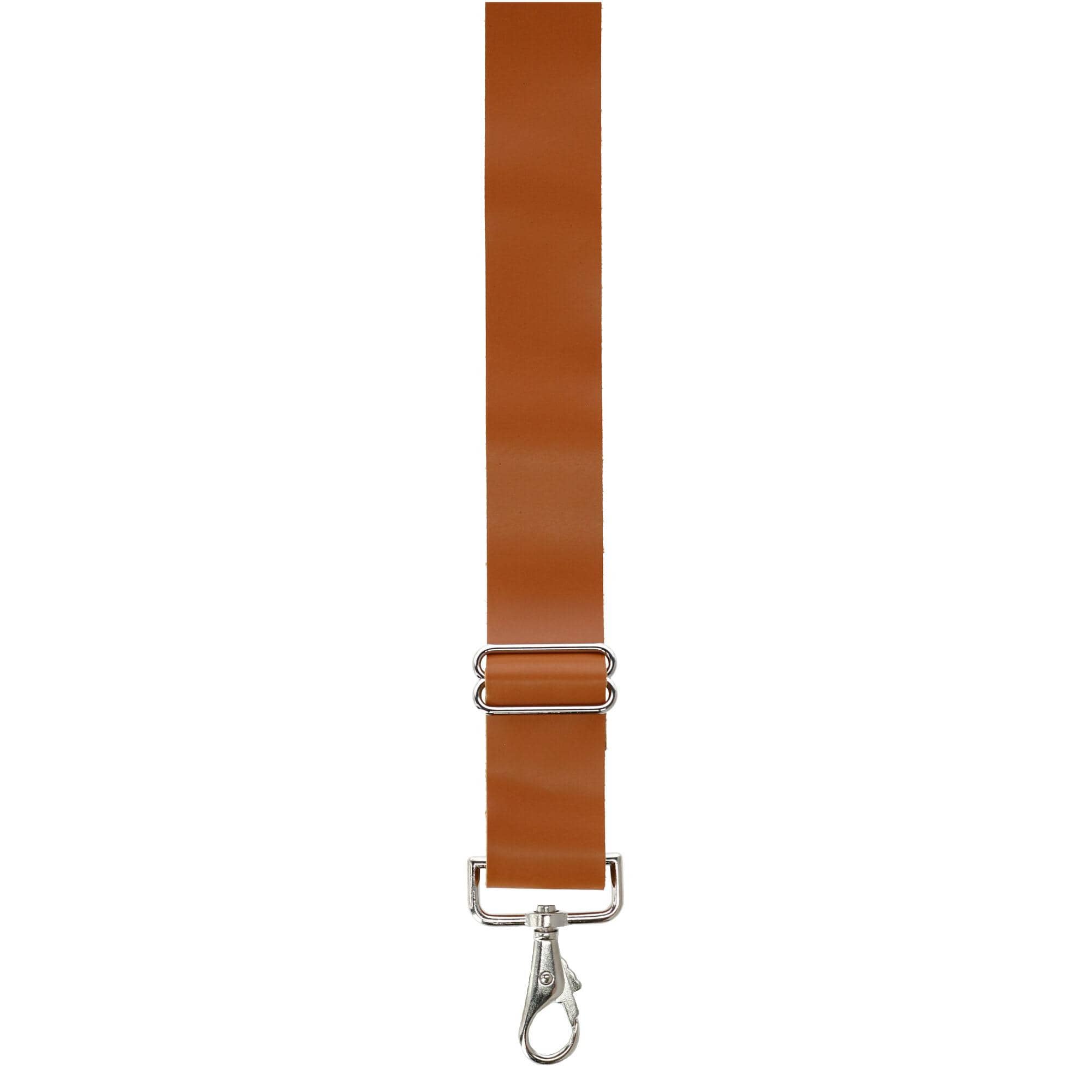 CTM® Men's Smooth Leather Wide Width Suspenders w Metal Swivel Hook Ends - Tan