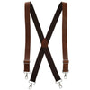 Men's Smooth Coated Leather Wide Width Suspenders with Metal Swivel Hook Ends