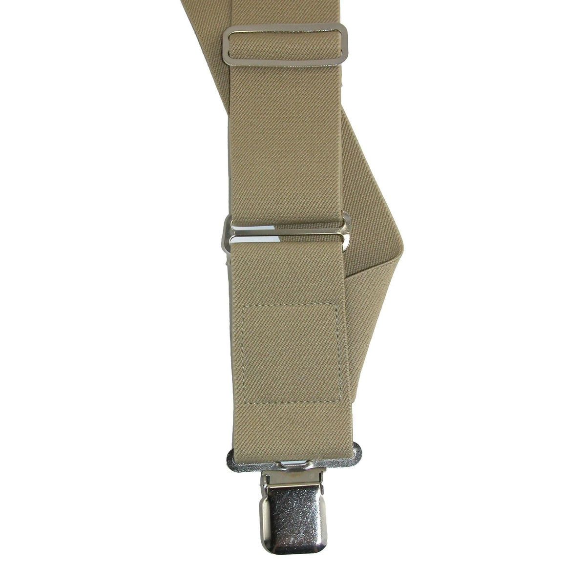 CTM® Men's Big & Tall Elastic Basic Trucker Side Clip Suspender - Khaki