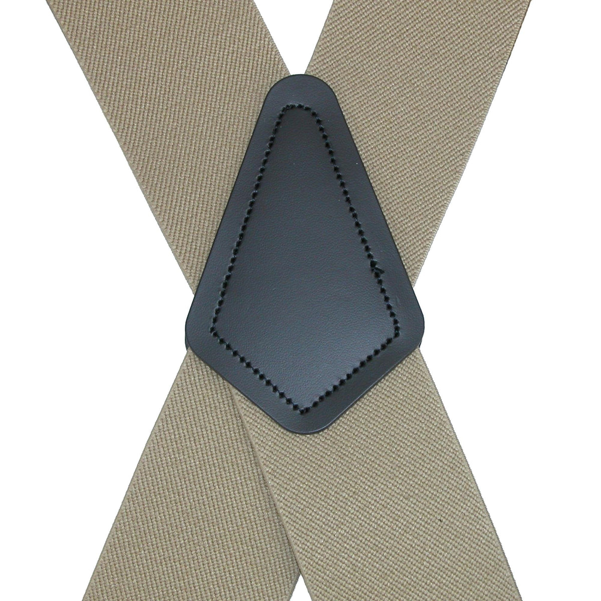 CTM® Men's Big & Tall Elastic Basic Trucker Side Clip Suspender - Khaki