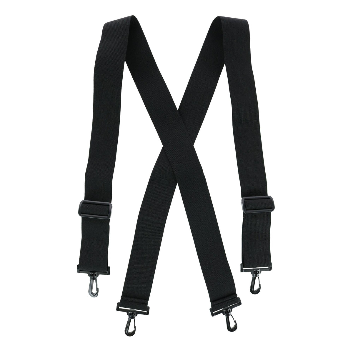 CTM® Men's Big & Tall Elastic X-Back Suspenders with Plastic Hook Ends - Black
