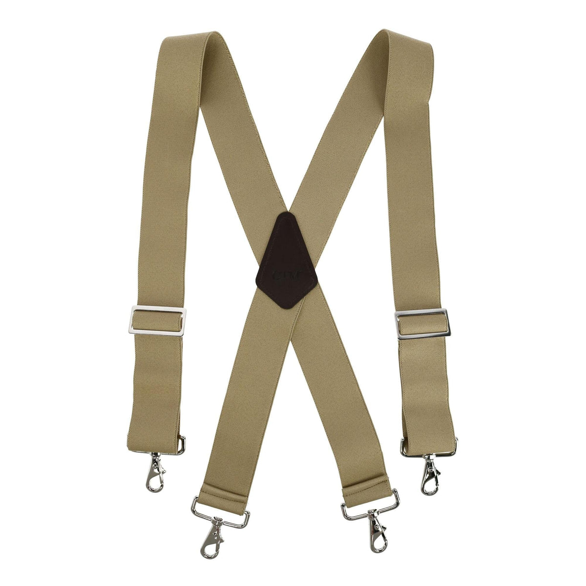CTM® Men's Industrial Terry Logger Suspenders with Metal Swivel Hook Ends - Khaki