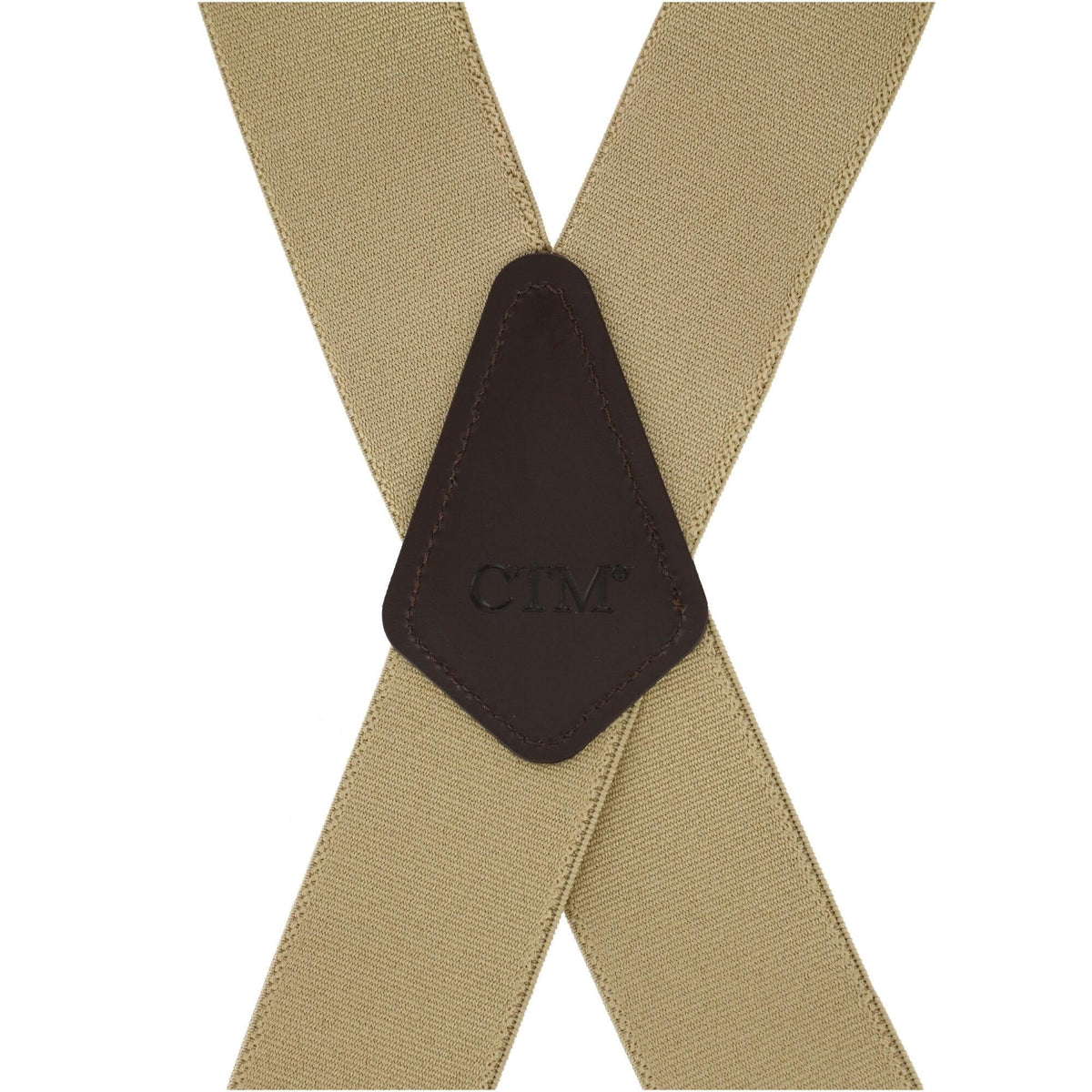 CTM® Men's Industrial Terry Logger Suspenders with Metal Swivel Hook Ends - Khaki