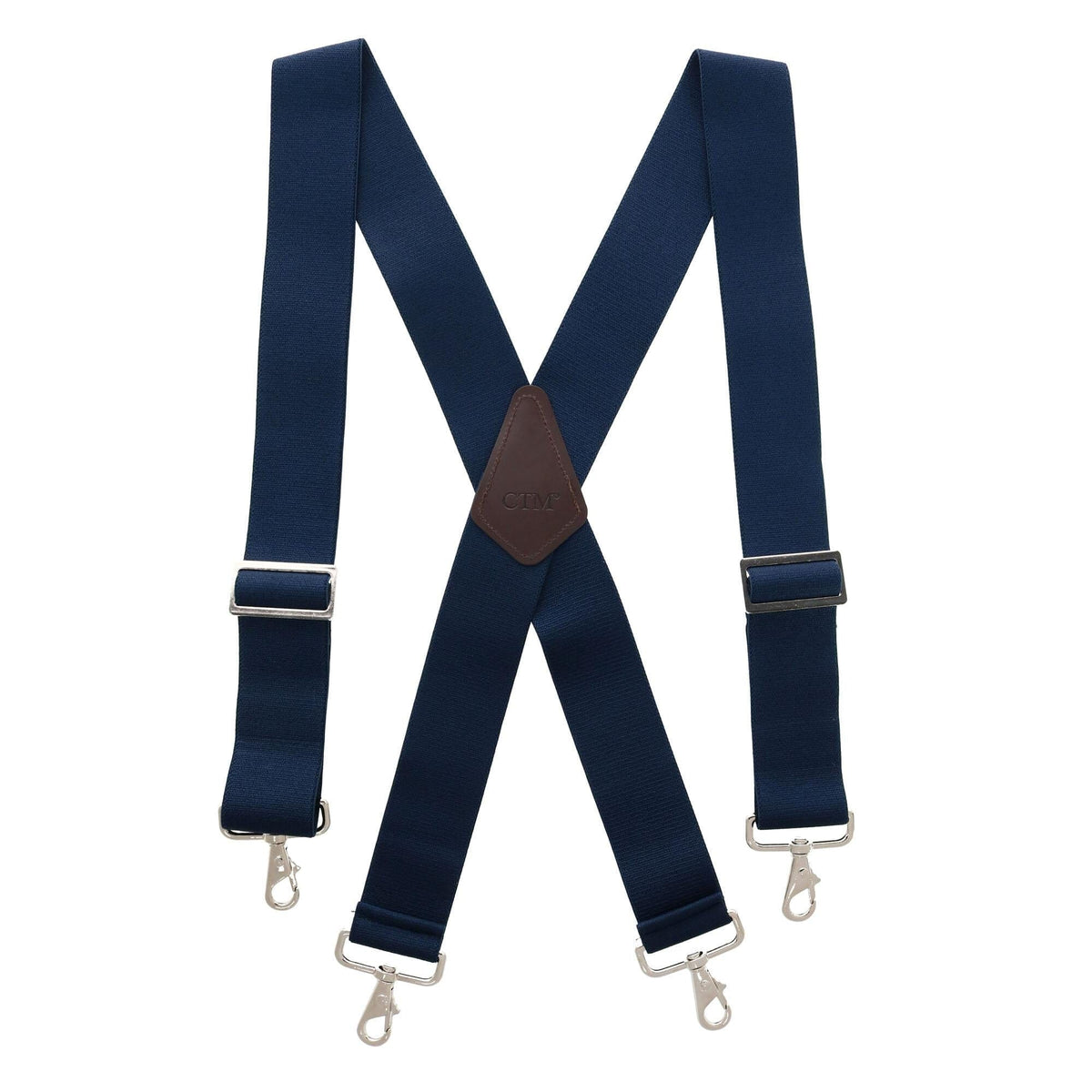 CTM® Men's Industrial Terry Logger Suspenders with Metal Swivel Hook Ends - Navy
