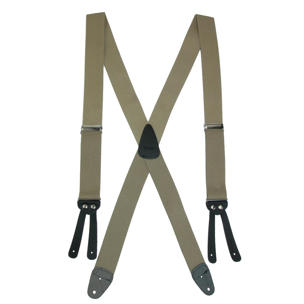 CTM® Men's Elastic Basic X-Back Button-End Suspenders