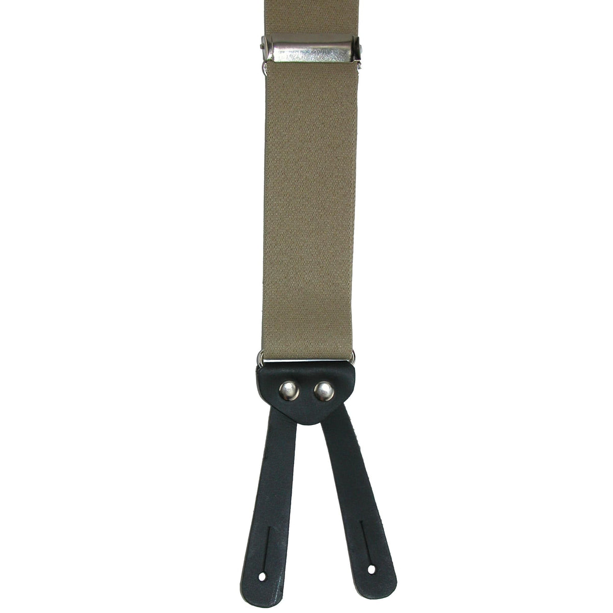 CTM® Men's Elastic Basic X-Back Button-End Suspenders - Khaki