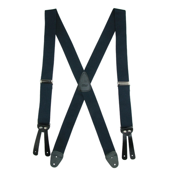 Men's Elastic Basic X-Back Button-End Suspenders