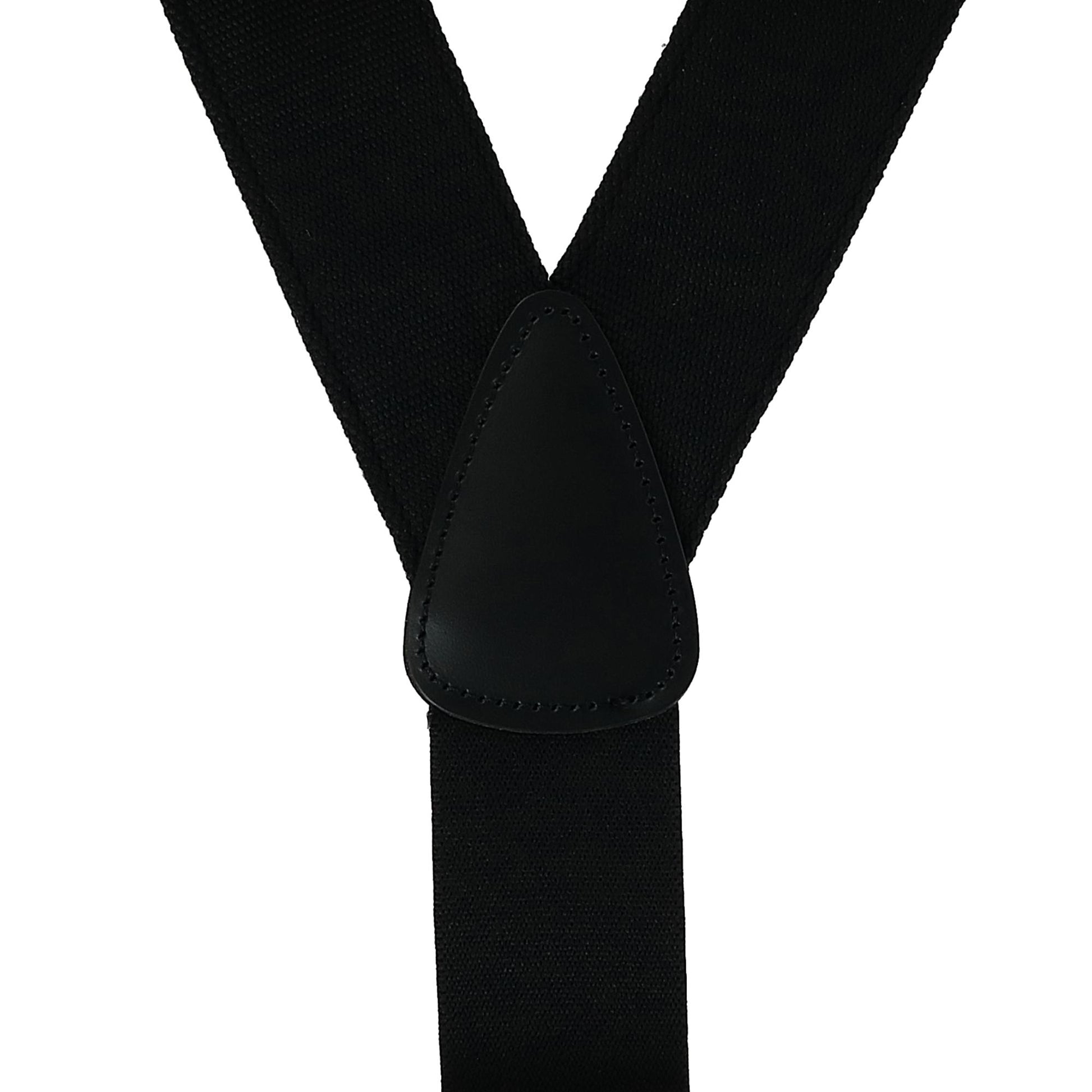 CTM® Men's Canvas Button-End Old West Suspenders (Tall Available) - Black