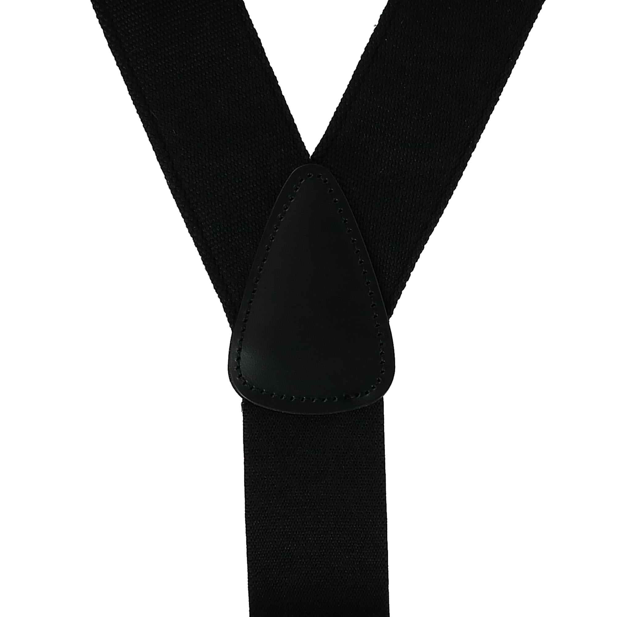 CTM® Men's Canvas Button-End Old West Suspenders (Tall Available) - Black