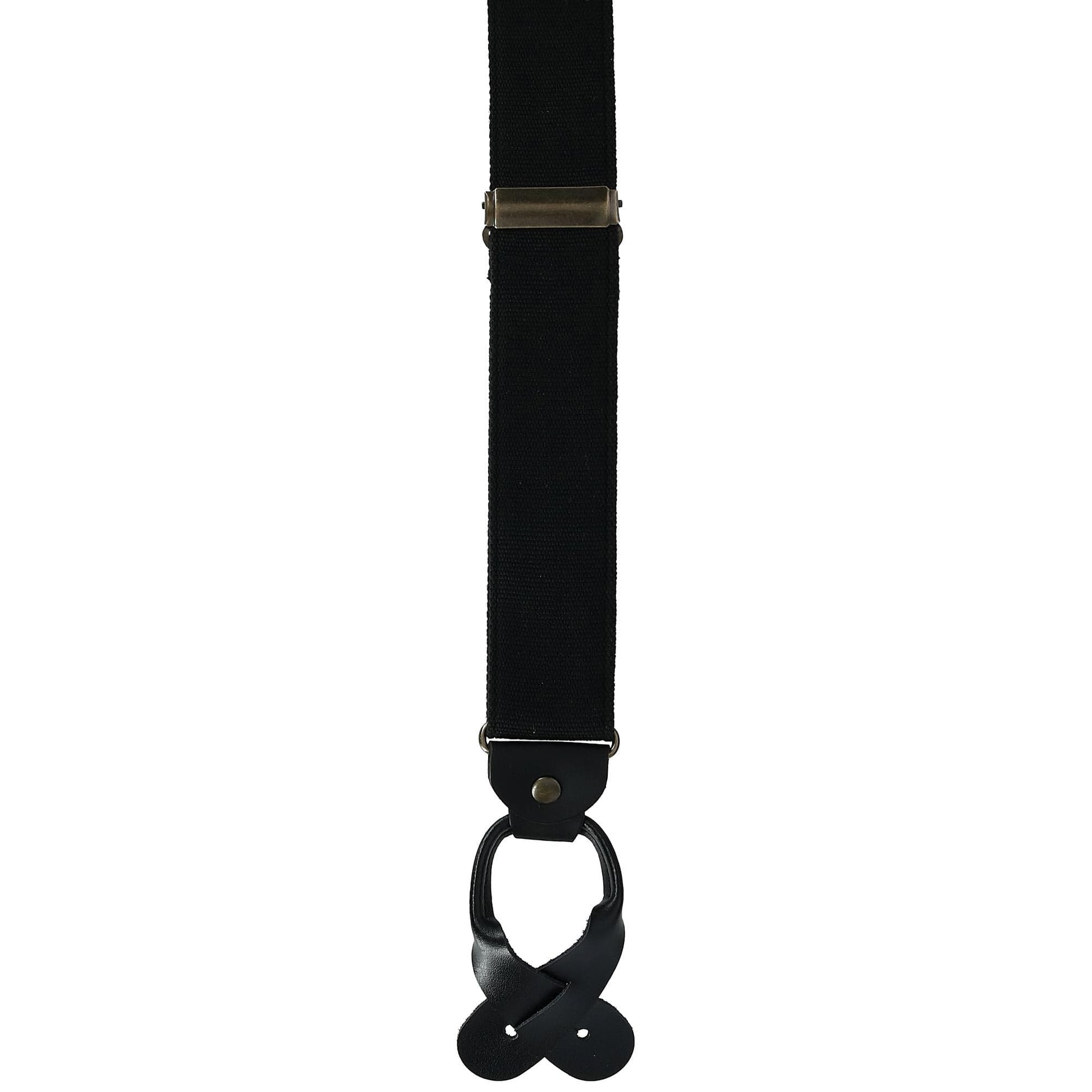 CTM® Men's Canvas Button-End Old West Suspenders (Tall Available) - Black