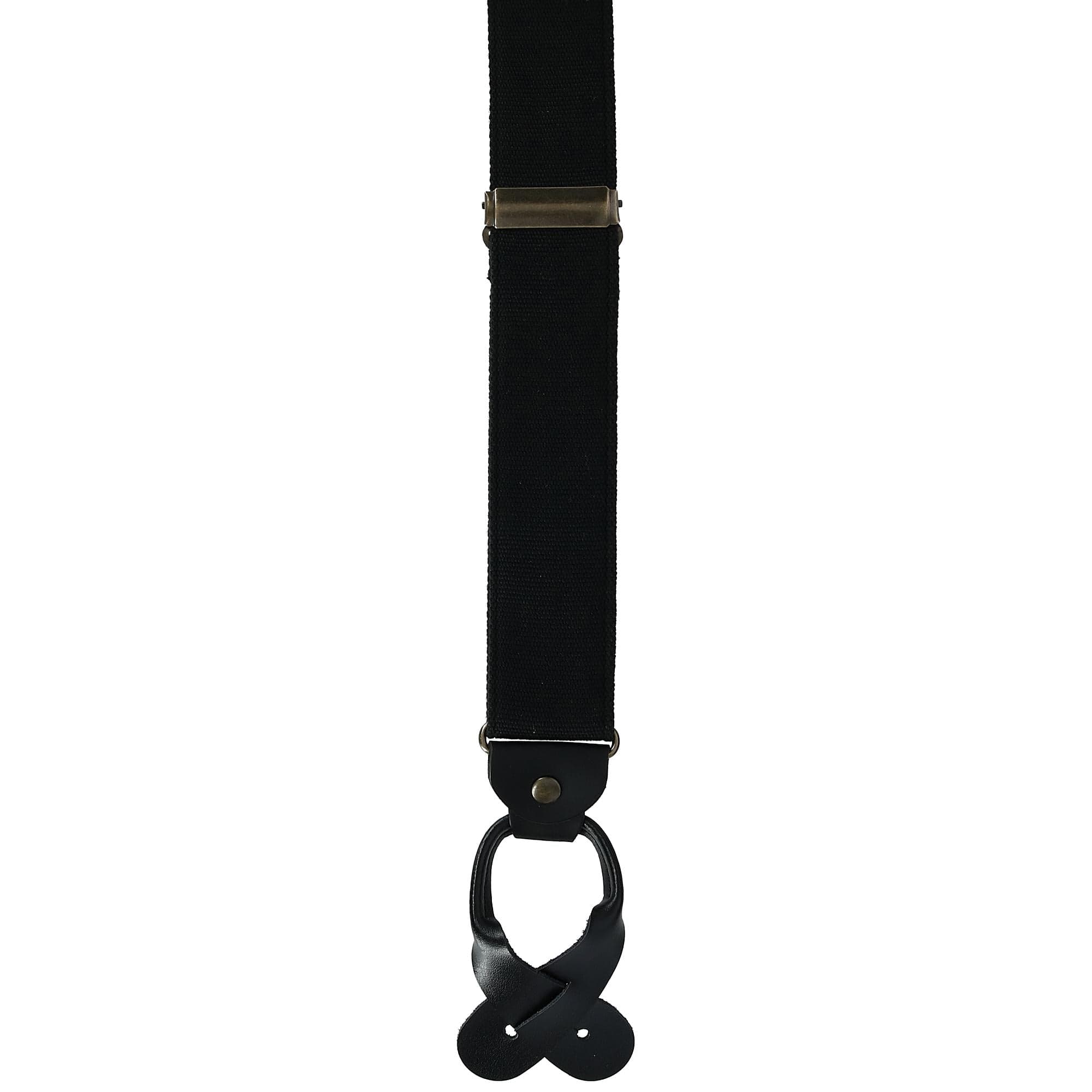 CTM® Men's Canvas Button-End Old West Suspenders (Tall Available) - Black