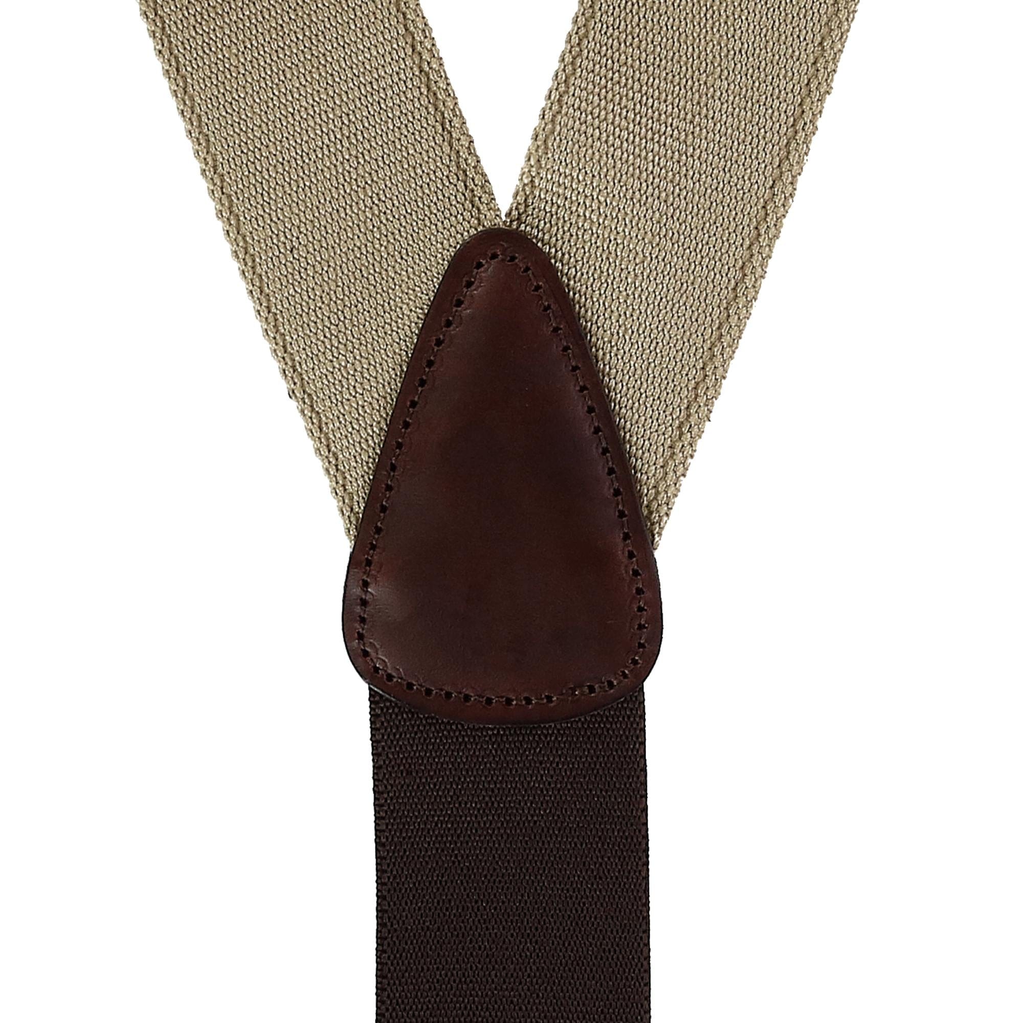 CTM® Men's Canvas Button-End Old West Suspenders (Tall Available) - Khaki