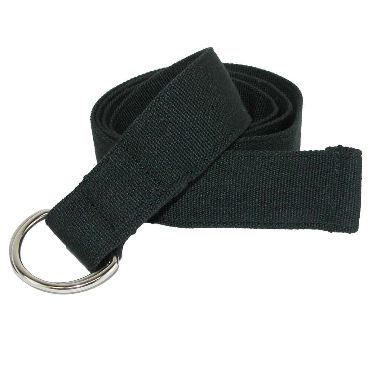 CTM® Canvas Web Belt with D Ring Buckle - Black