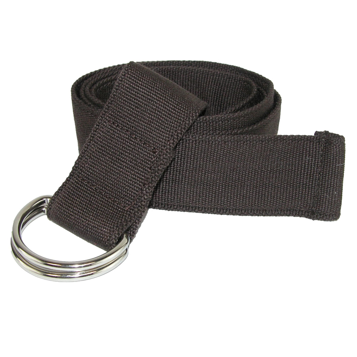 CTM® Canvas Web Belt with D Ring Buckle - Brown