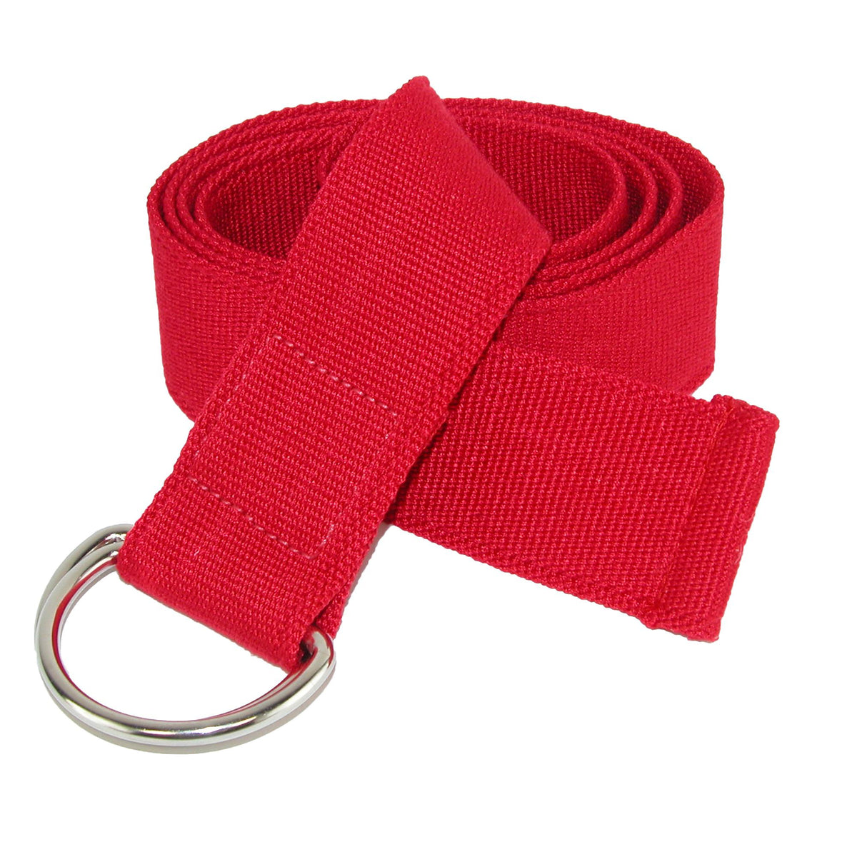 CTM® Canvas Web Belt with D Ring Buckle - Red