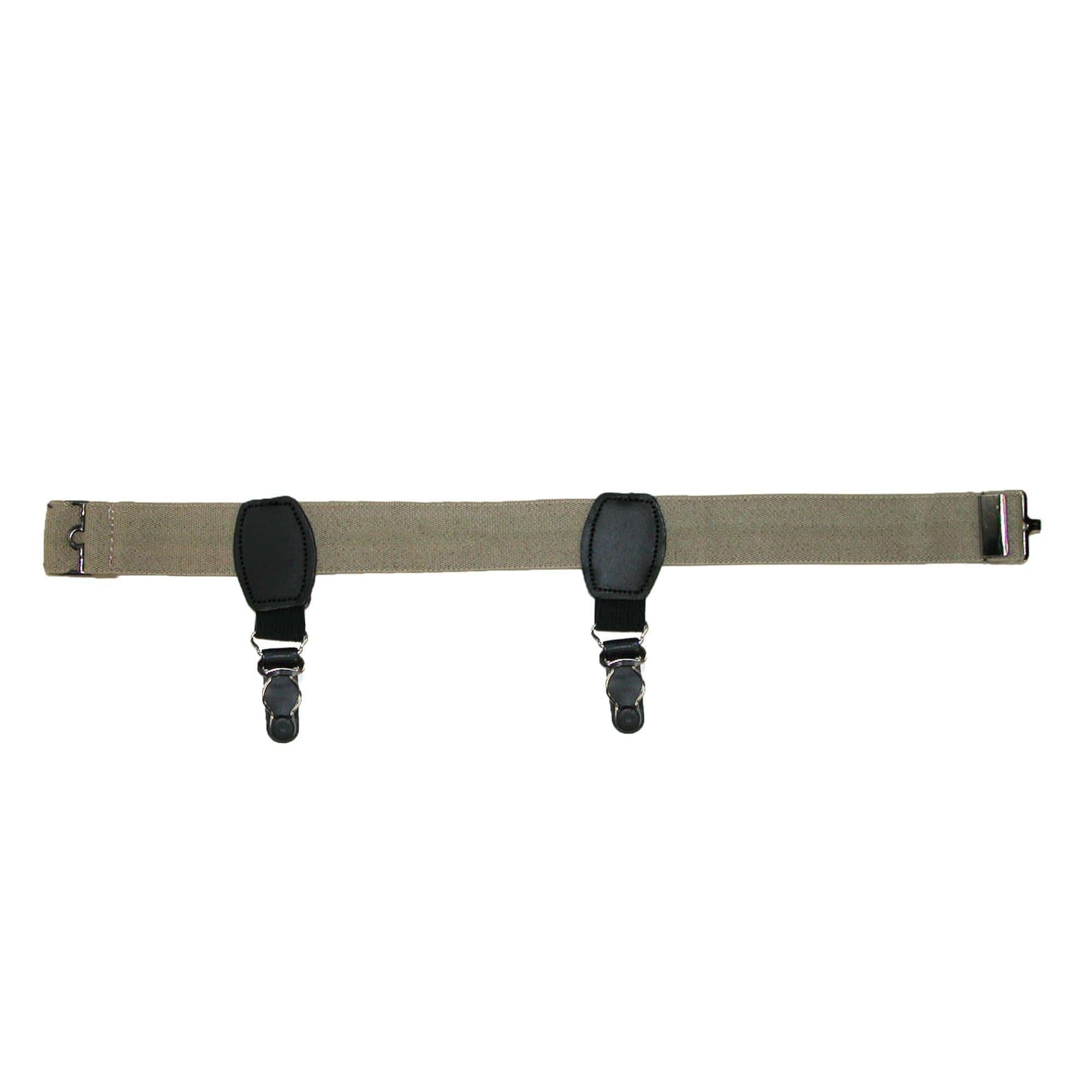 CTM® Elastic 1 Inch Double Clip Sock Garters - Khaki