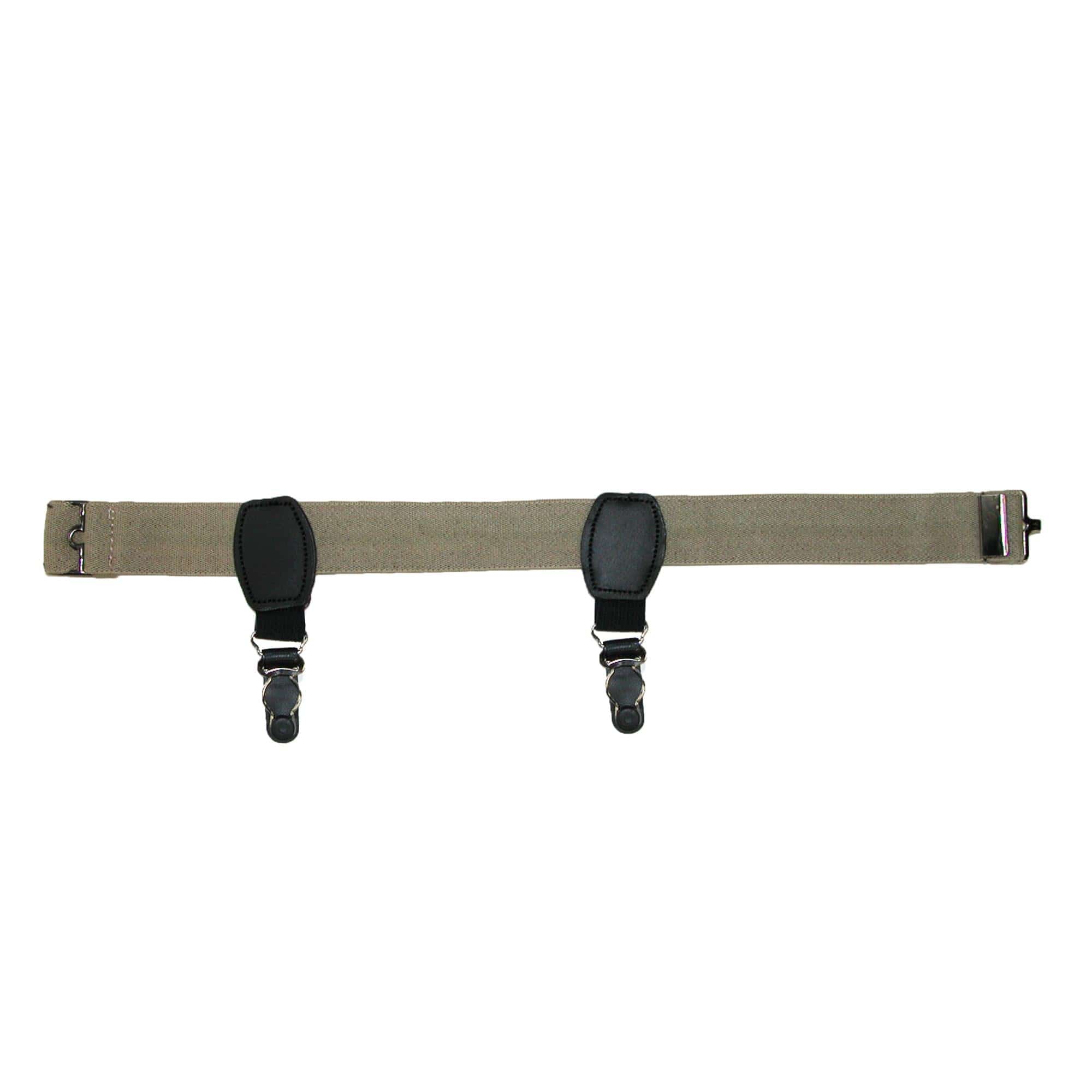 CTM® Elastic 1 Inch Double Clip Sock Garters - Khaki