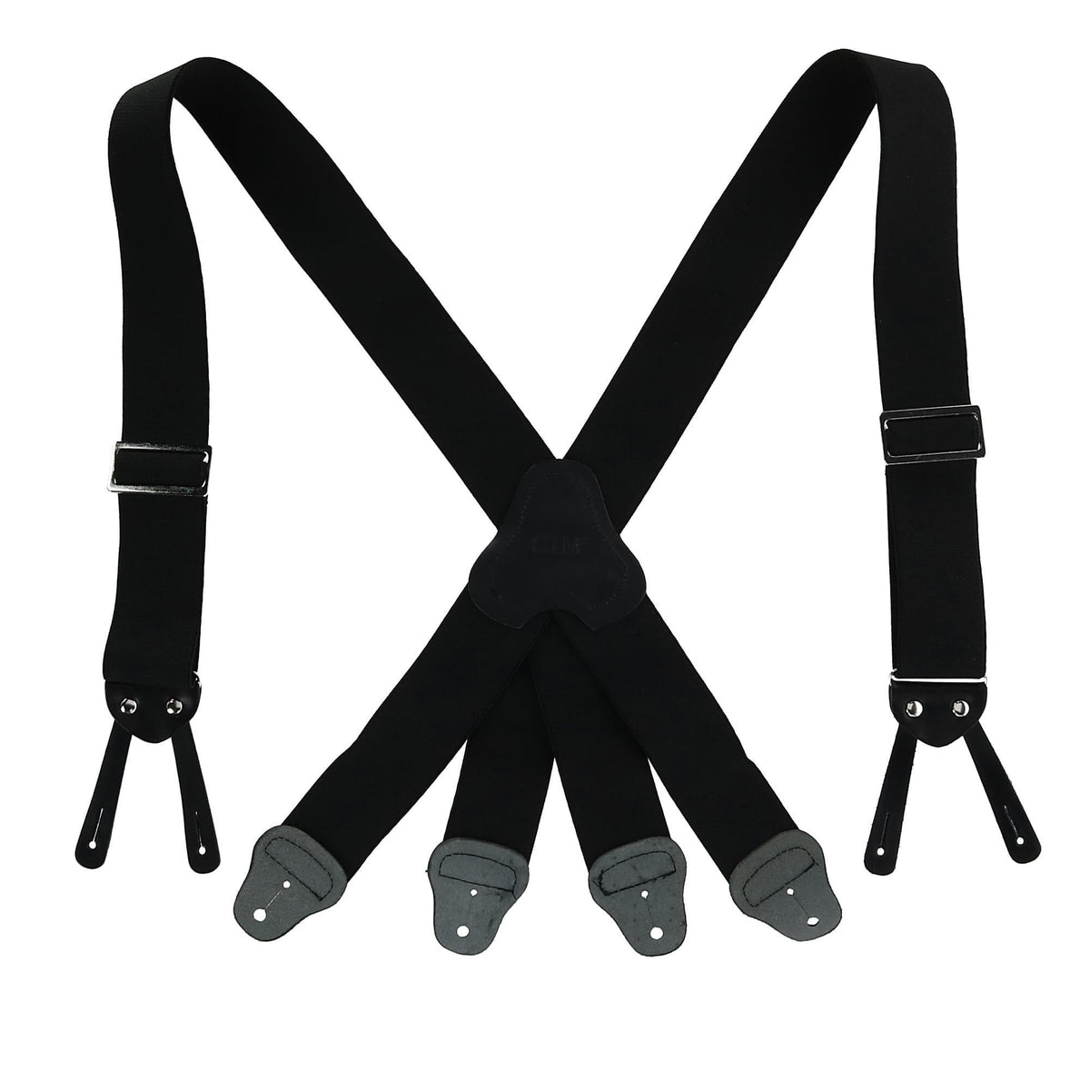 CTM® Men's Elastic Button-End 2 Inch Fireman Suspenders - Black