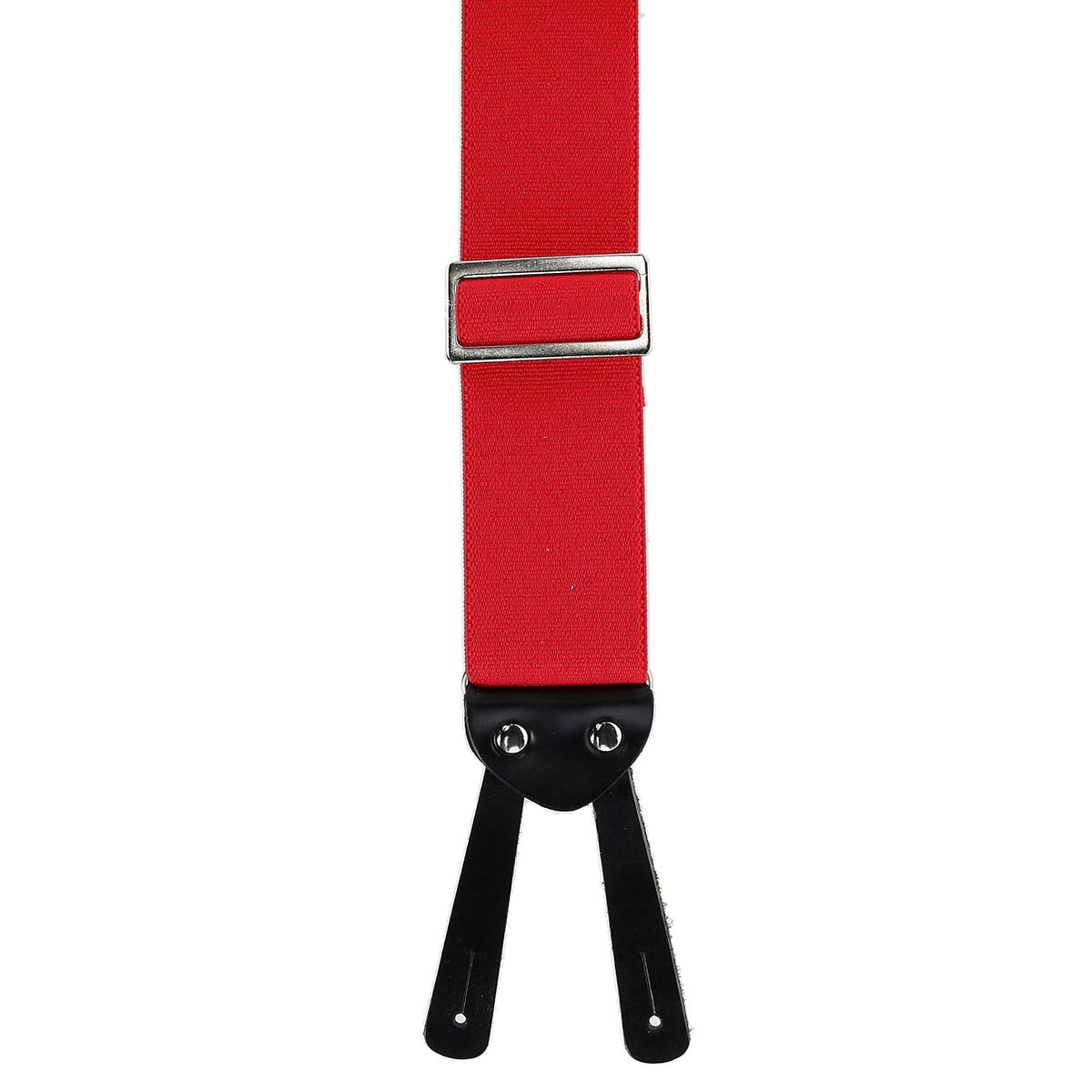 CTM® Men's Elastic Button-End 2 Inch Fireman Suspenders - Red
