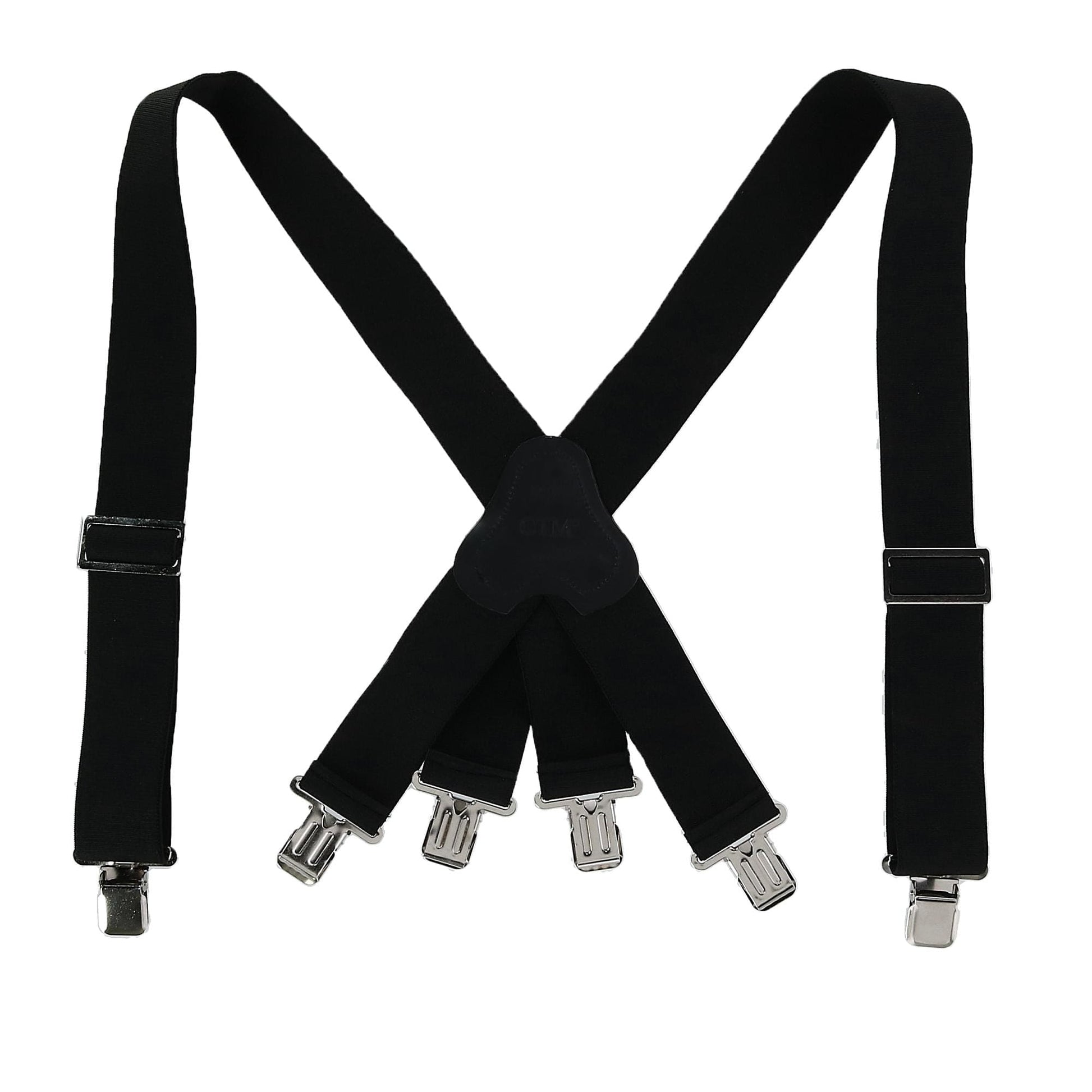 CTM® Men's Elastic Clip-End 2 Inch Fireman Suspenders - Black