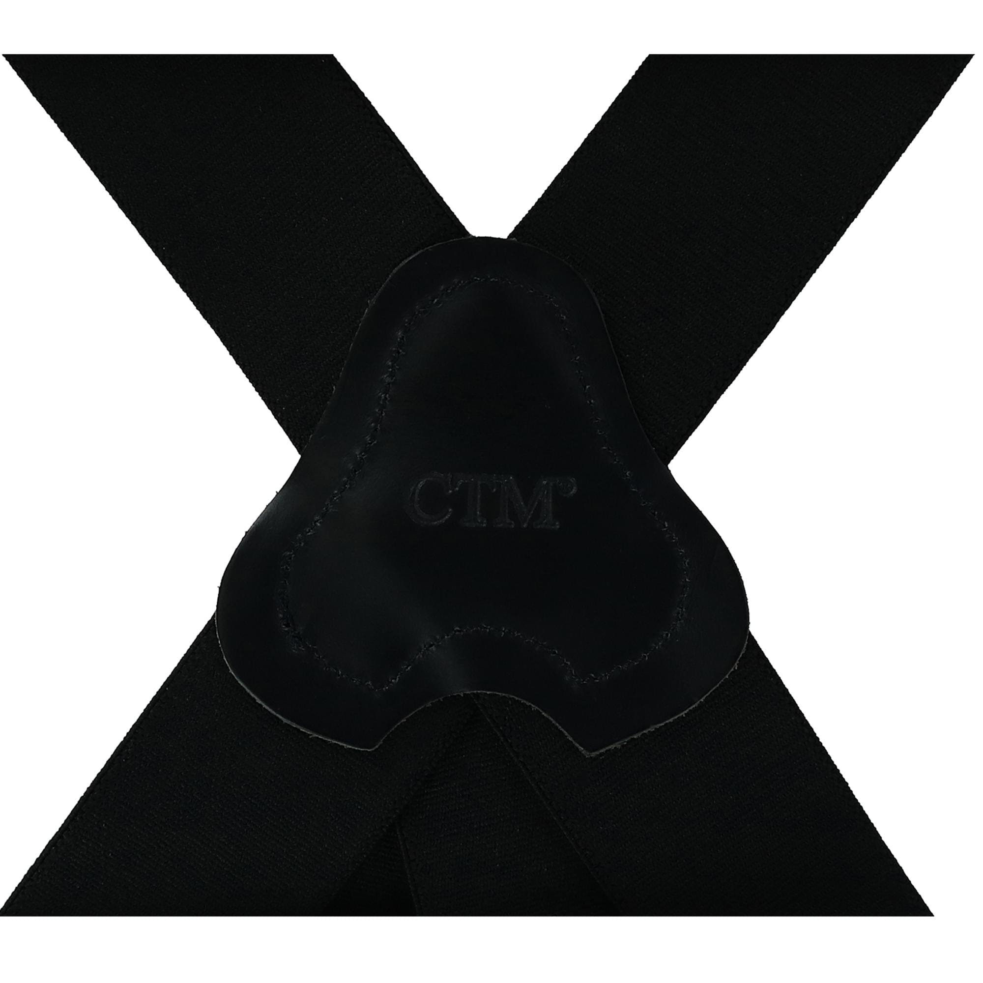 CTM® Men's Elastic Clip-End 2 Inch Fireman Suspenders - Black